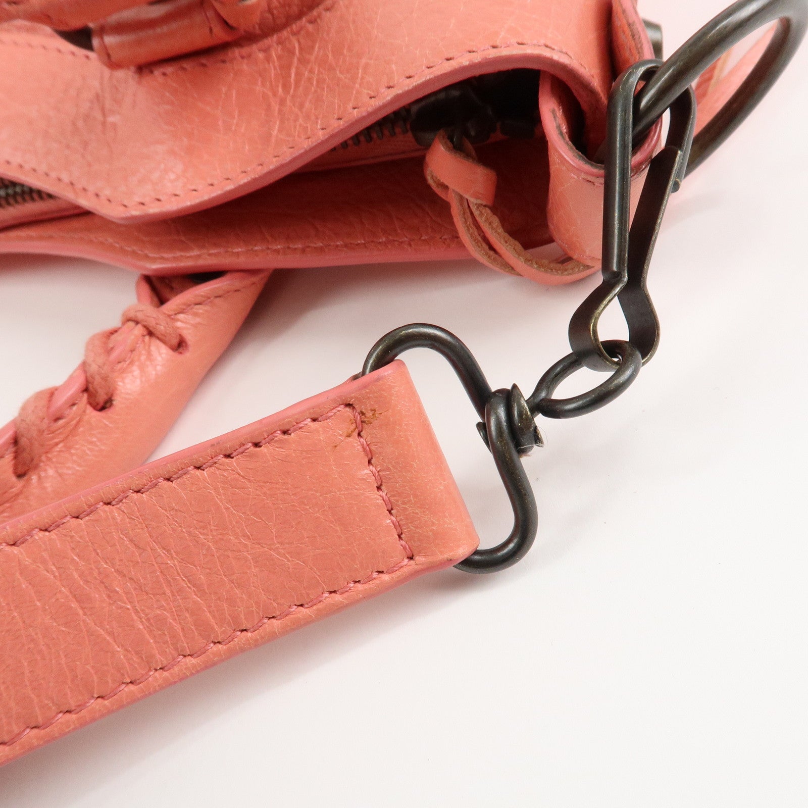 BALENCIAGA The First Leather 2Way Bag Shoulder Bag Pink 103208 Used