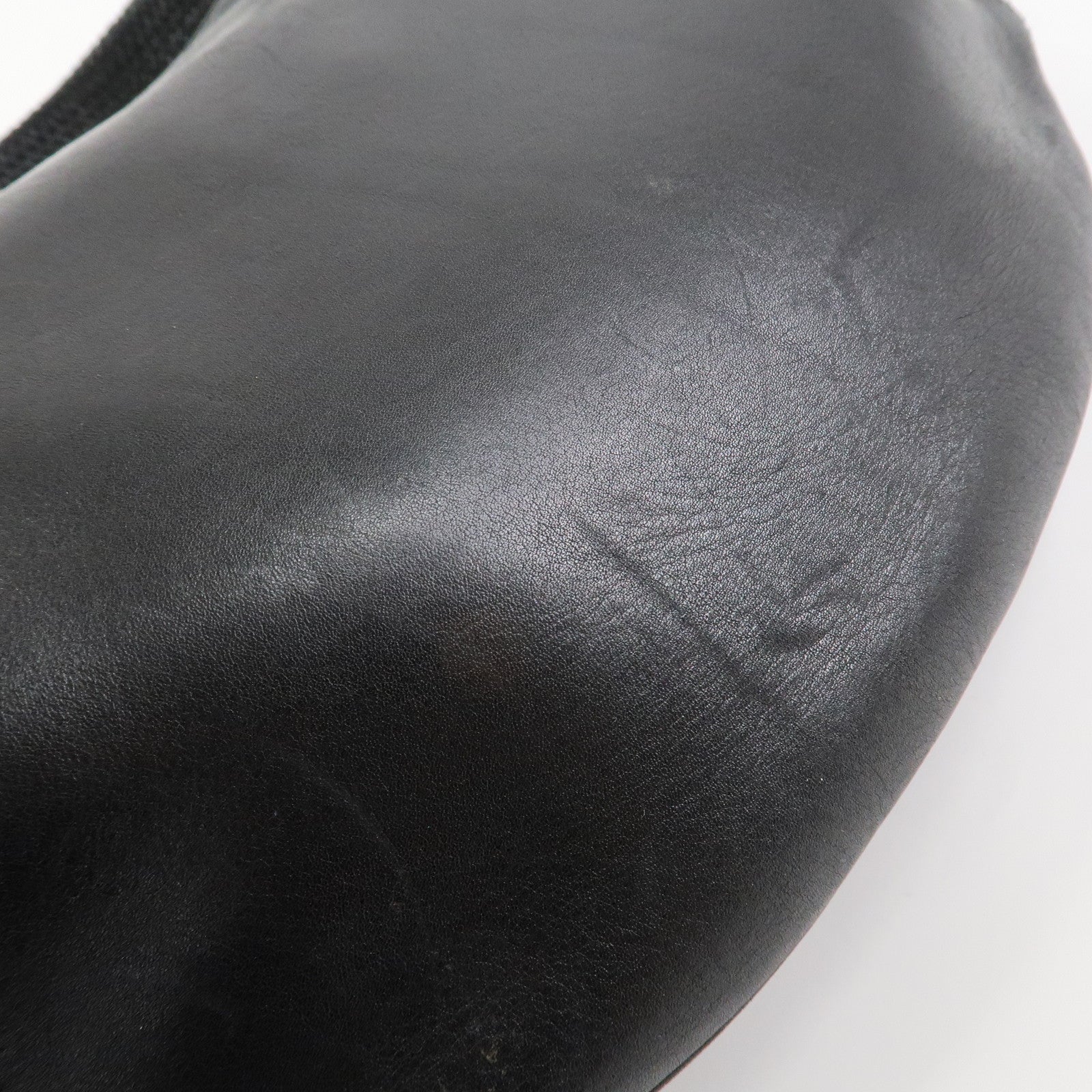 GUCCI Logo Leather Hobo Bag Shoulder Bag Hand Bag Black 204990 Used