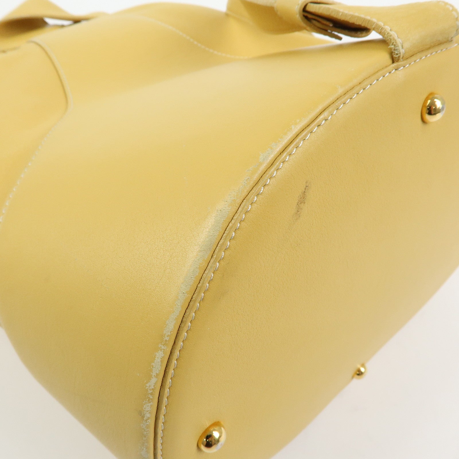LOEWE Anton Anagram Leather Shoulder Bag Backpack Rucksack Mustard