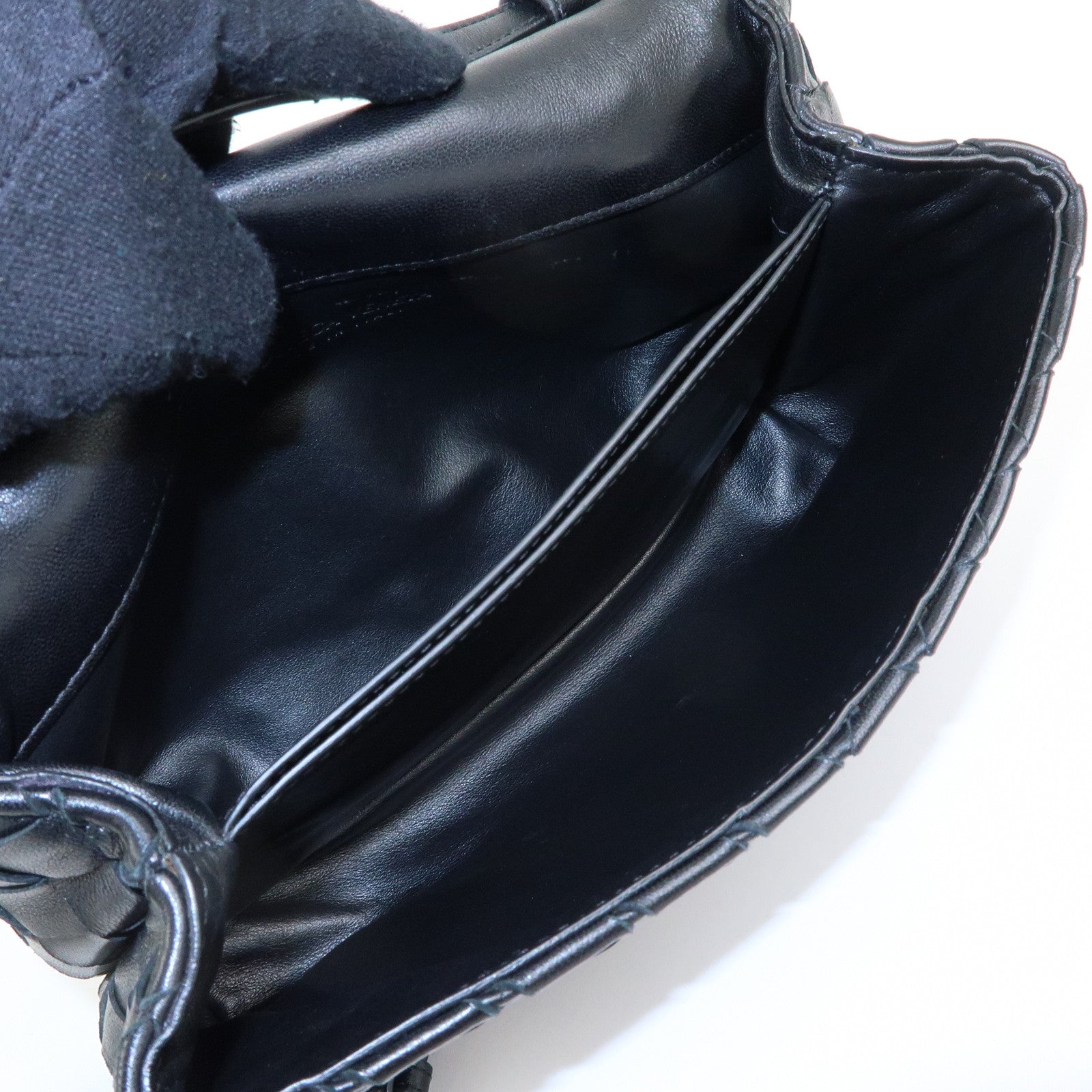 BOTTEGA VENETA Intrecciato Nappa Leather Shoulder Bag Black 600519