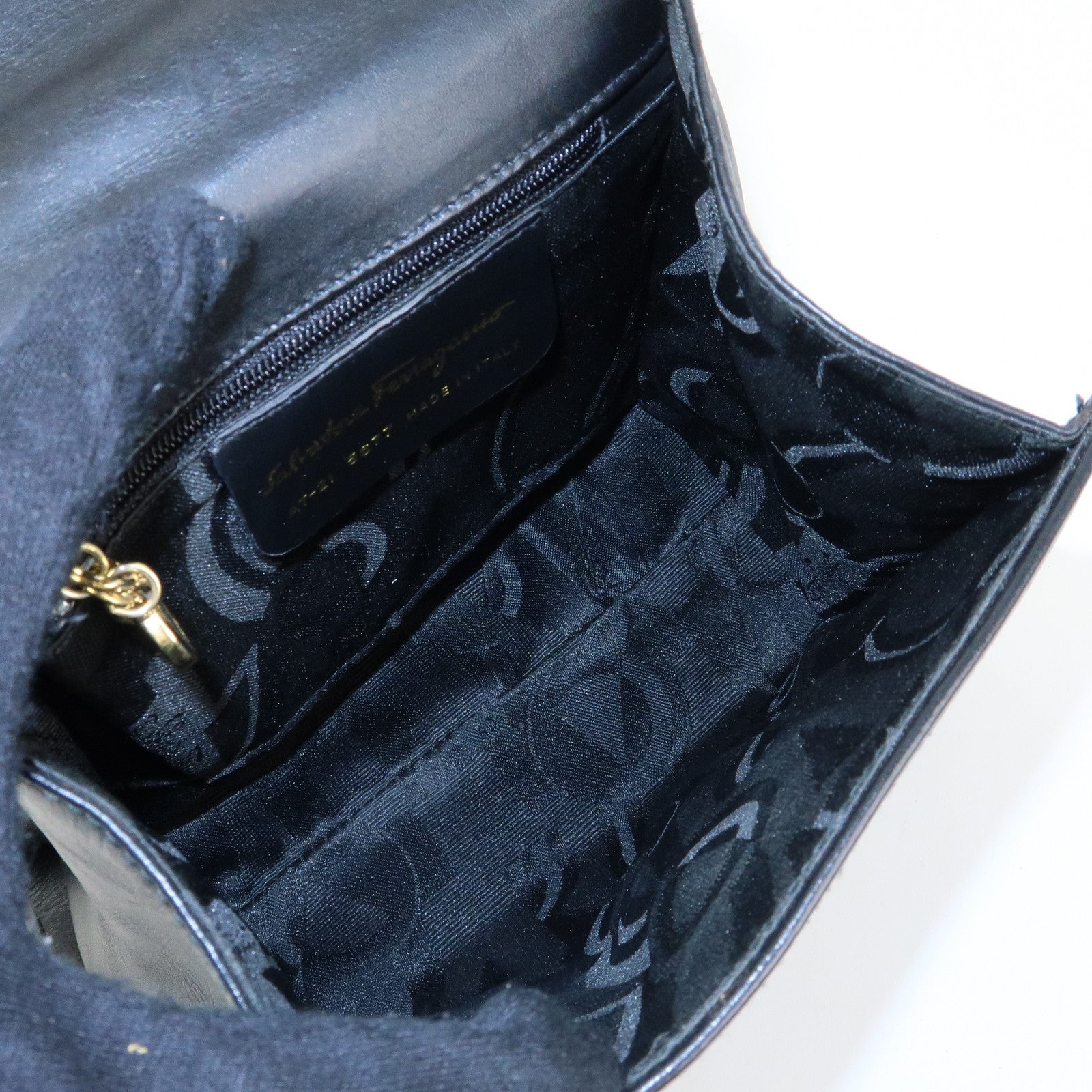 Ferragamo Vara Ribbon Leather 2Way Hand Bag Shoulder Bag Black