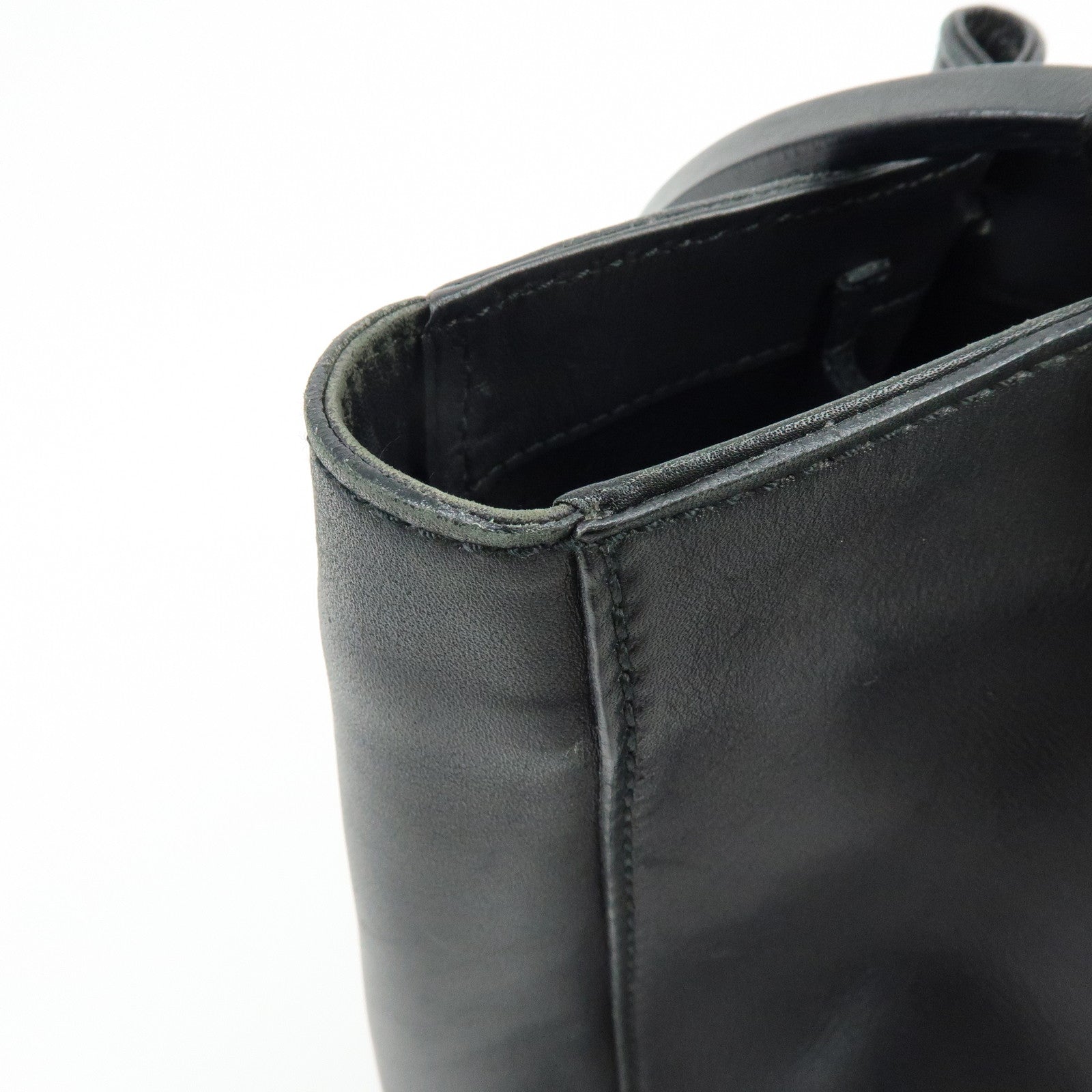 GUCCI Leather Tote Bag Shoulder Bag Hand Bag Black 94898
