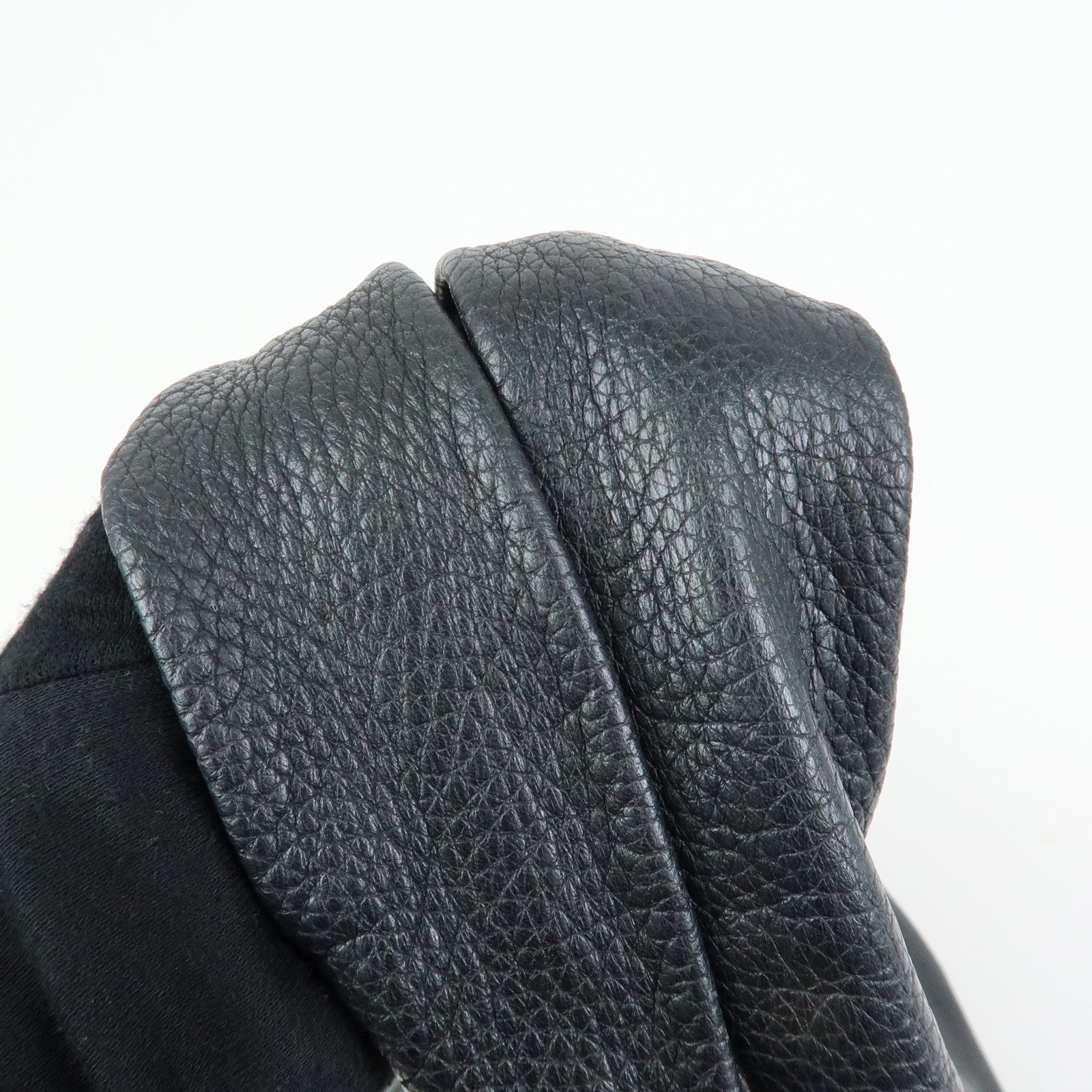 CELINE Macadam Bittersweet Leather Shoulder Bag Hand Bag Black