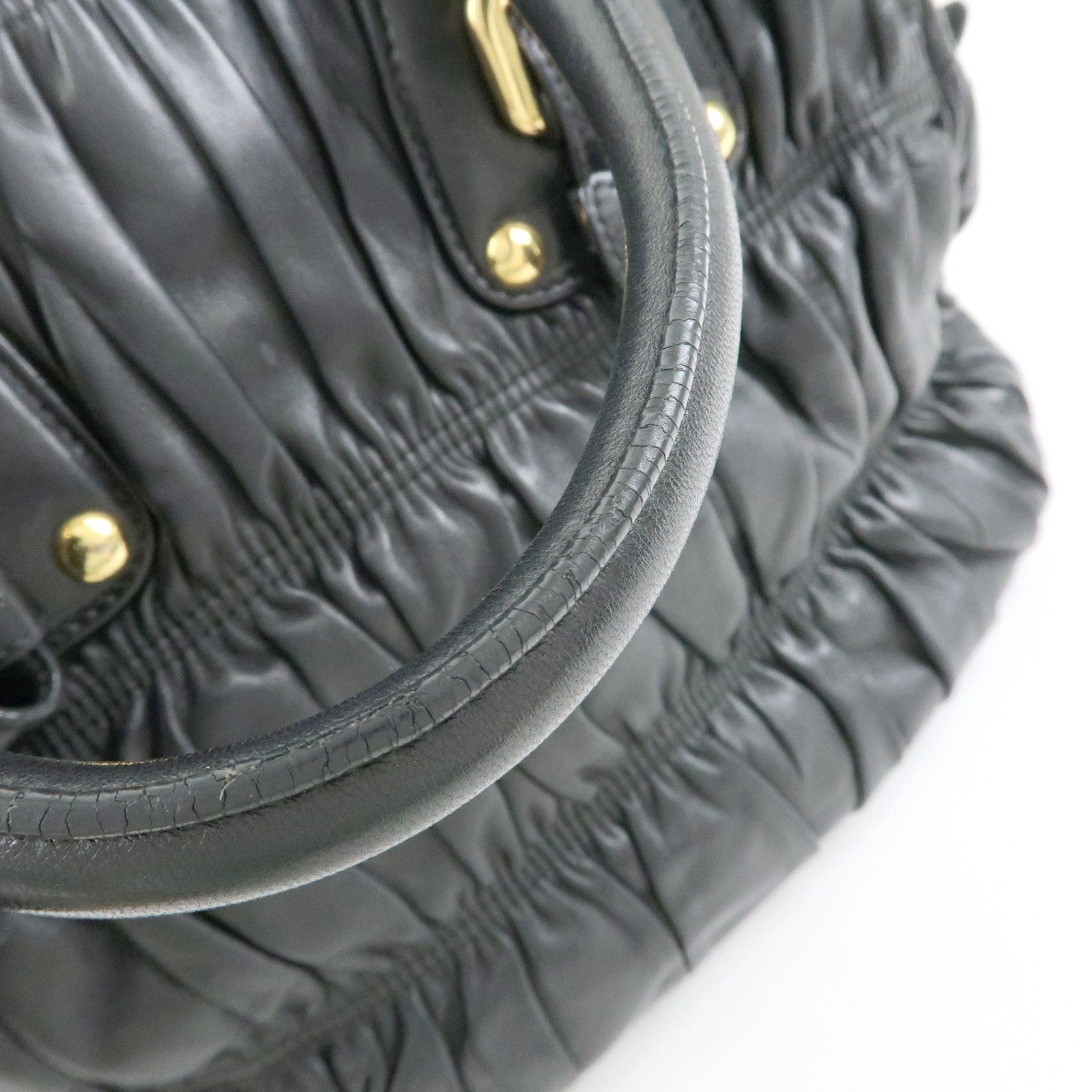 PRADA Logo Nappa Leather 2Way Bag Hand Bag Shoulder Bag Black