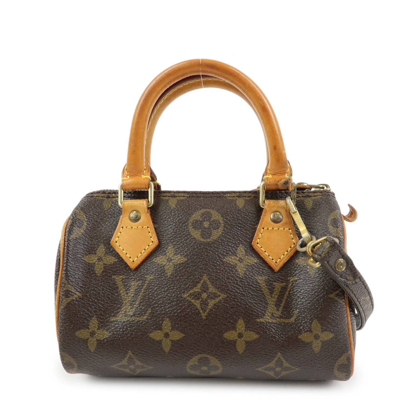 Louis Vuitton Monogram Mini Speedy Shoulder Hand Bag Brown M41534