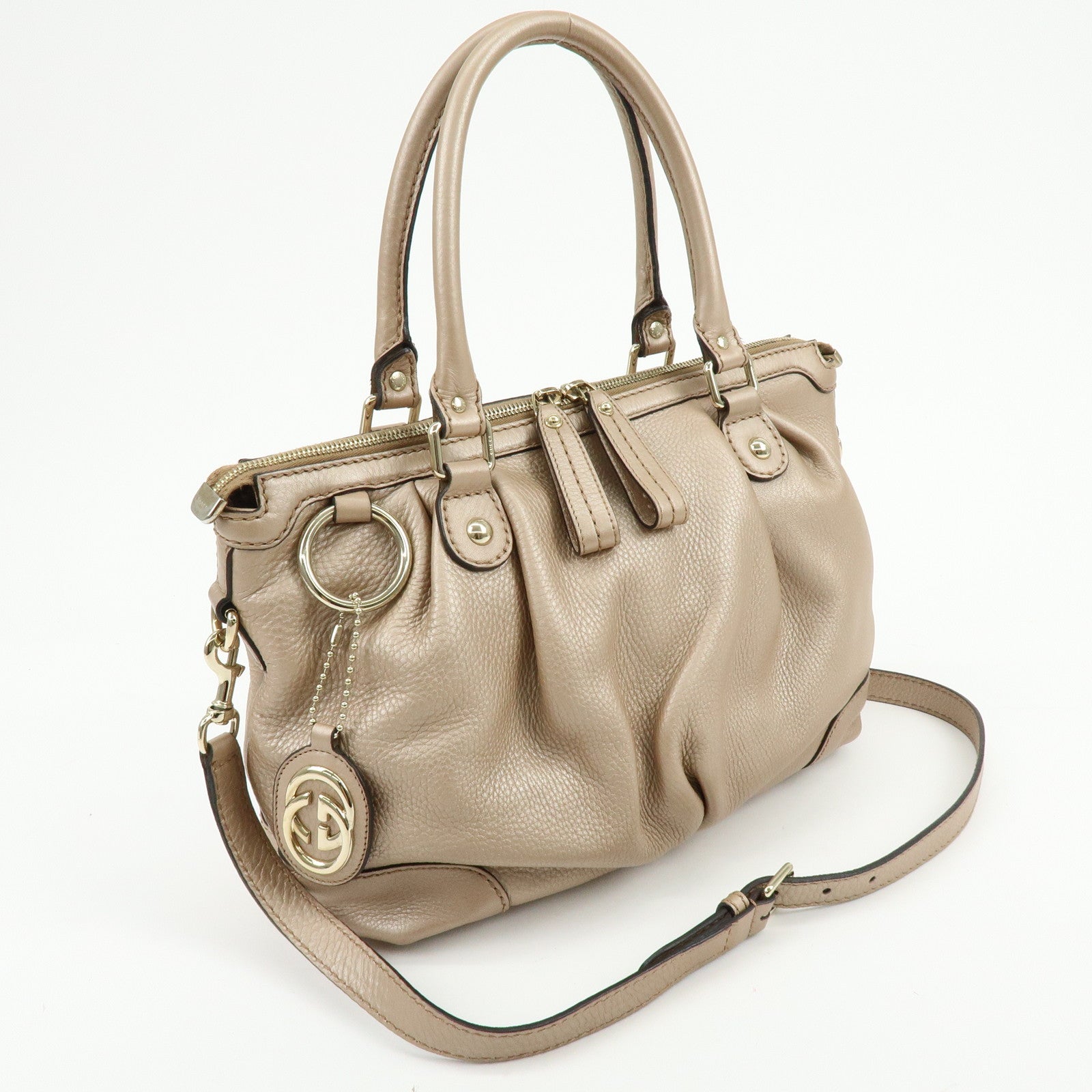 GUCCI Sukey Interlocking G Leather 2Way Shoulder Hand Bag 247902