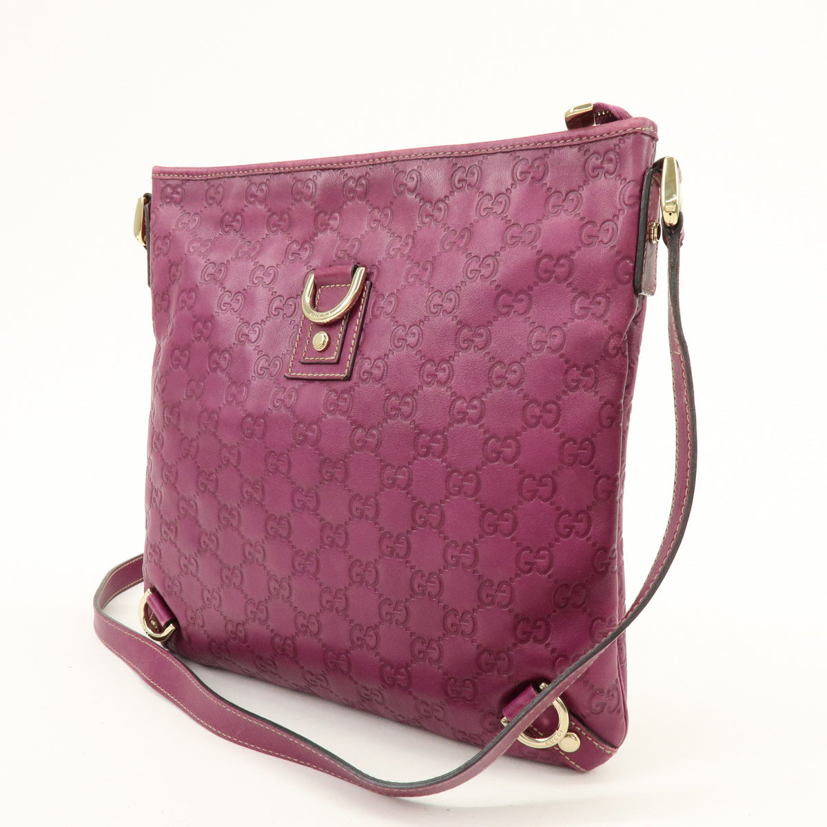 GUCCI Abbey Guccissima Leather Shoulder Bag Crossbody Bag Purple 131326