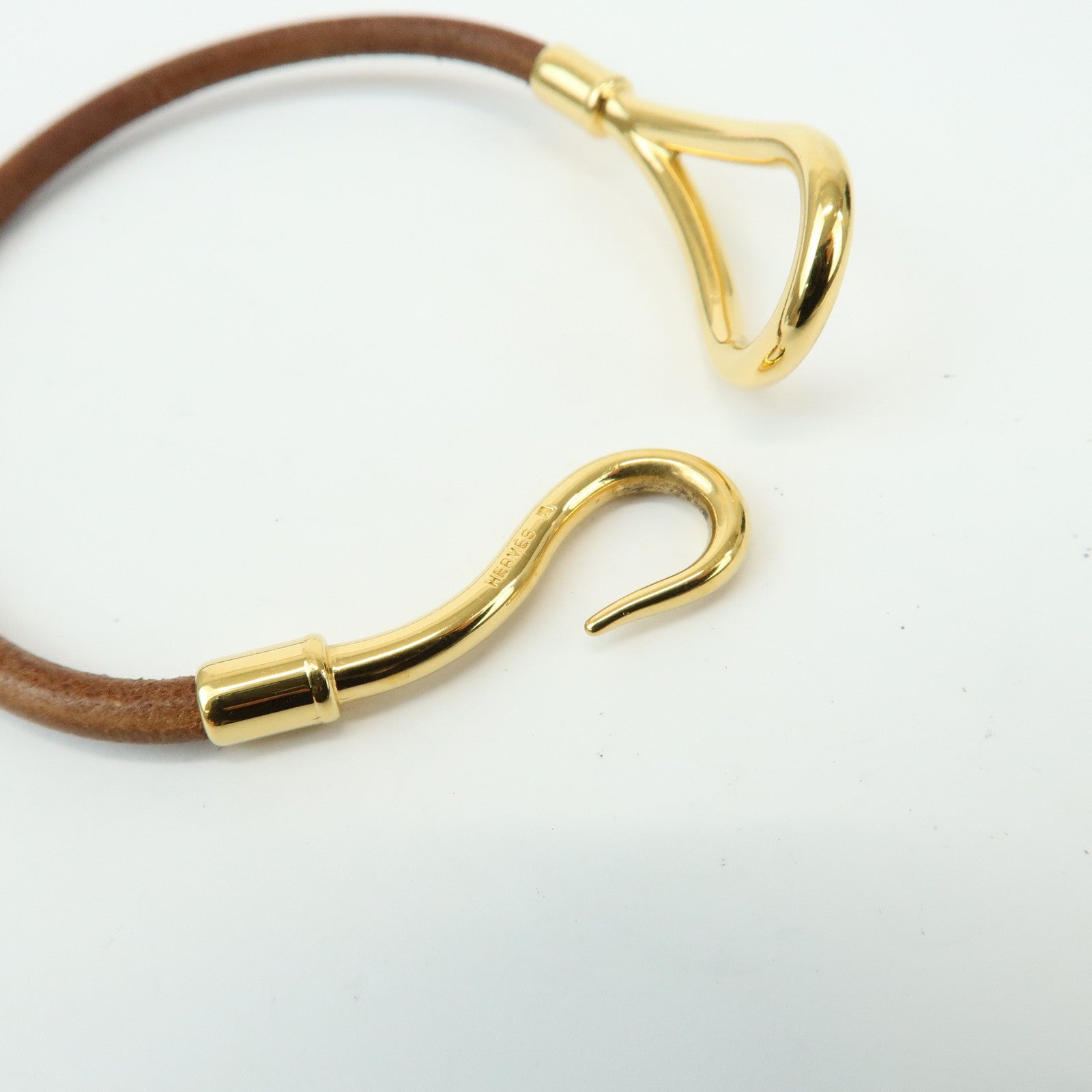 HERMES Set of 2 Jumbo Choker Jumbo Double Choker Leather Bracelet