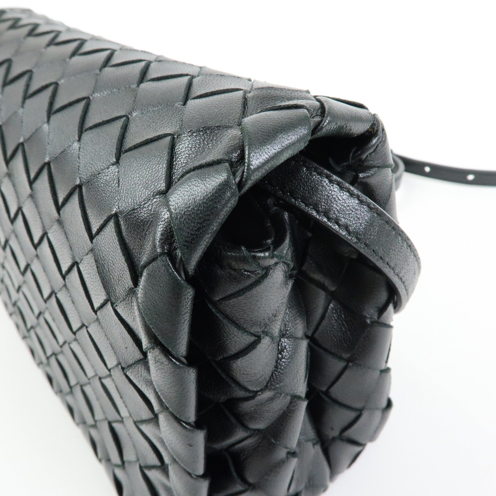 BOTTEGA VENETA Intrecciato Nappa Leather Shoulder Bag Black 600519