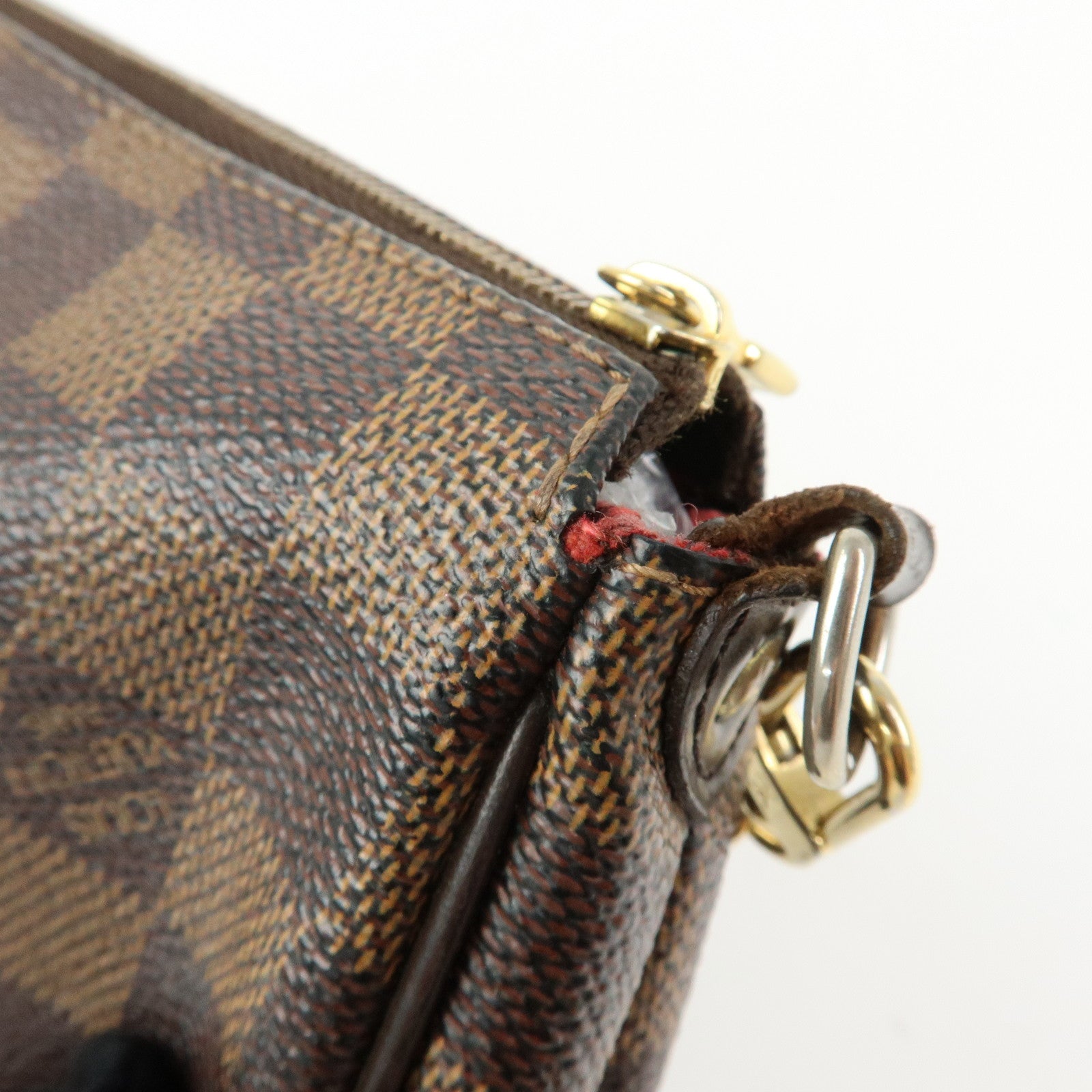 Louis Vuitton Damier Ebene Eva 2Way Hand Bag Chain Shoulder Bag N55213
