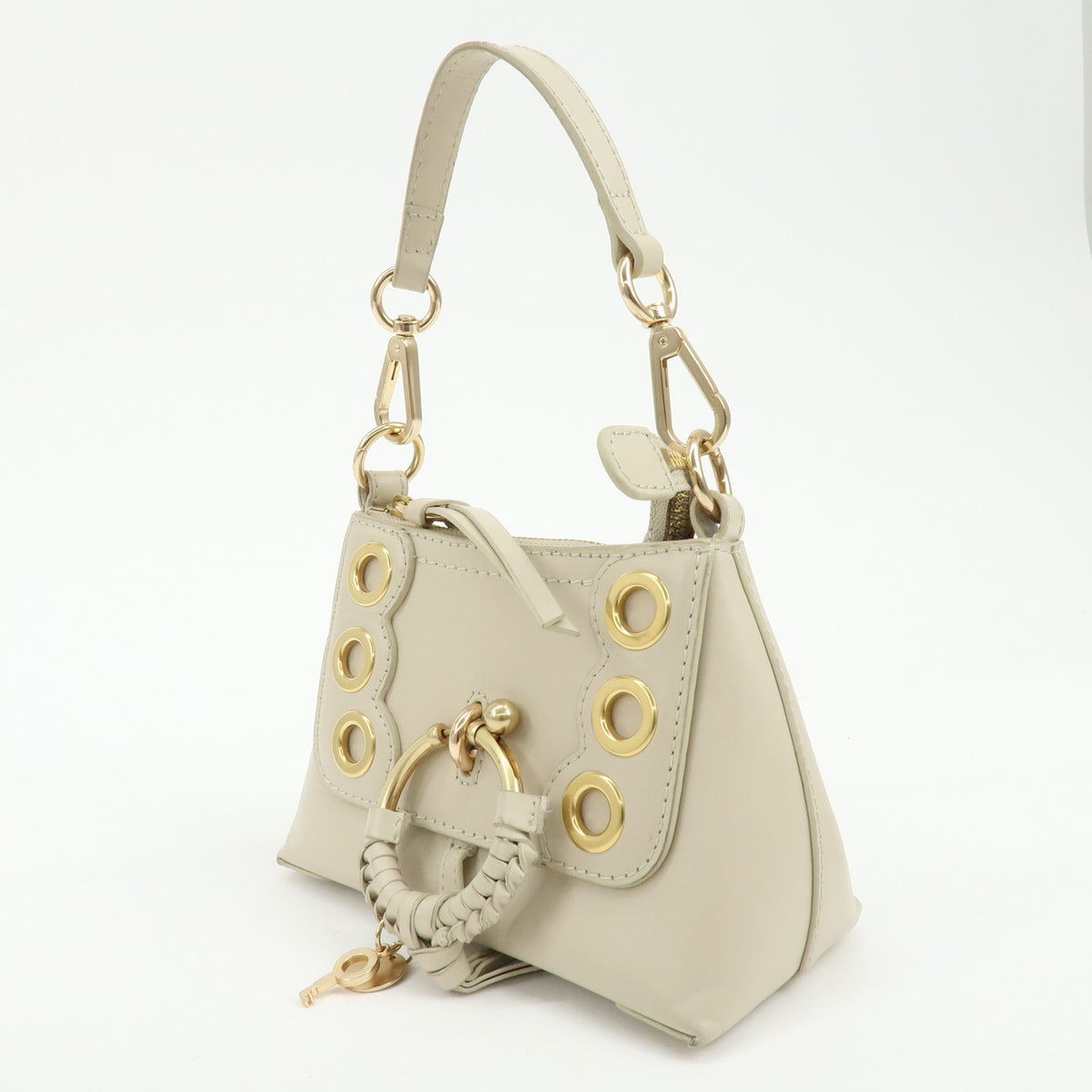 Chloe See By Chloe Joan Leather Hand Bag Clutch Bag Beige