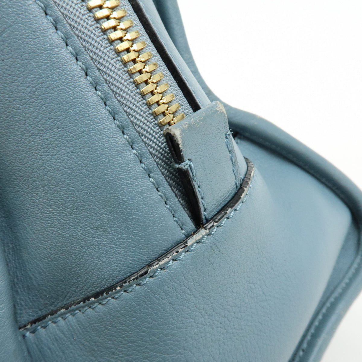 LOEWE Anagram Amazona 36 Leather 2Way Hand Bag Boston Bag Blue