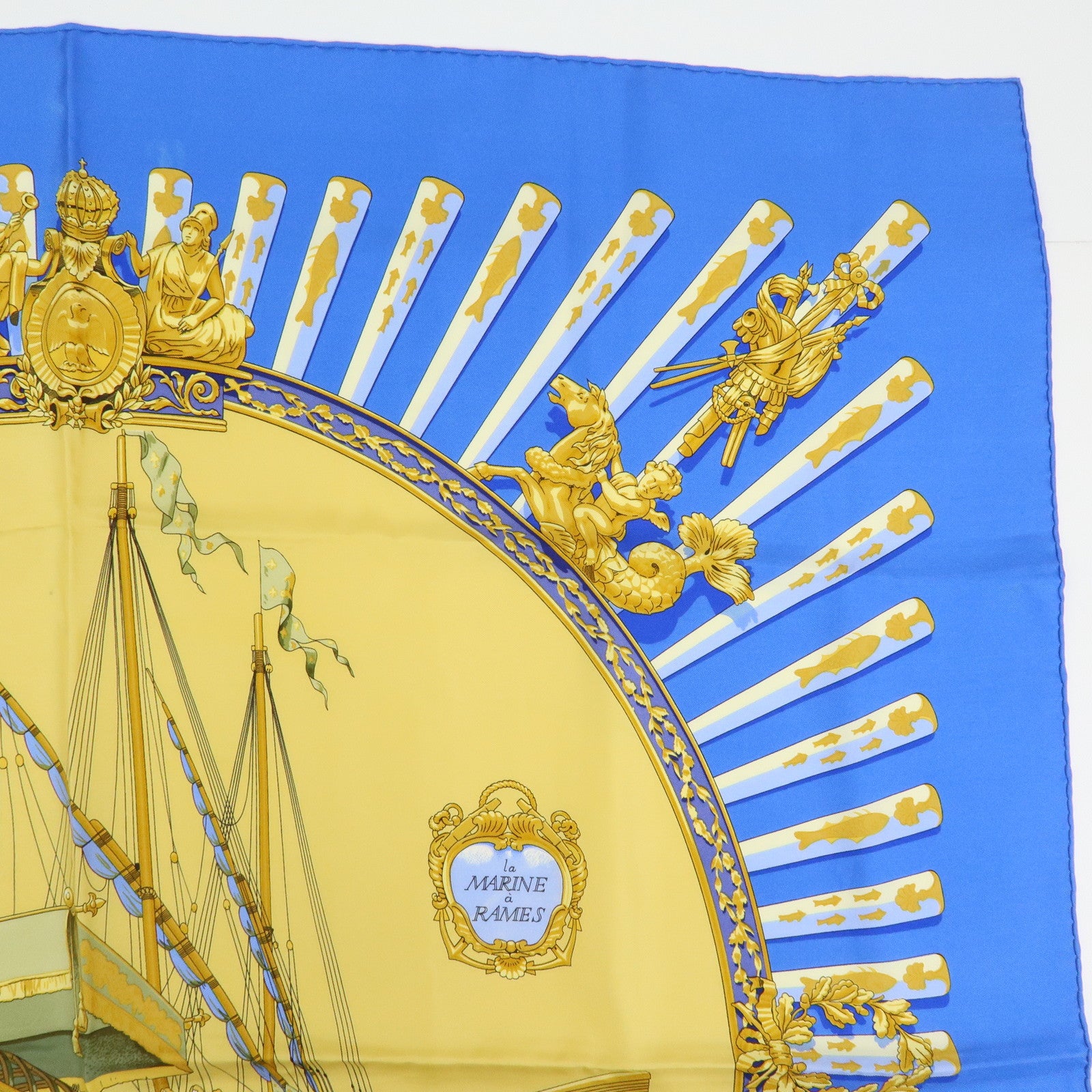 HERMES Set of 2 Carre90 Silk 100% Scarf La MARINE a RAMES/GRAND APPARAT