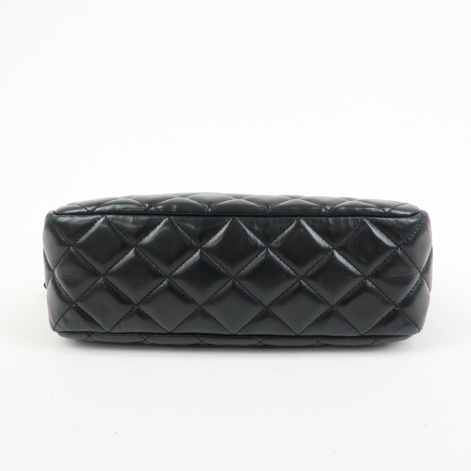 CHANEL COCO Mark Matelasse Lamb Skin Chain Shoulder Bag Hand Bag Black