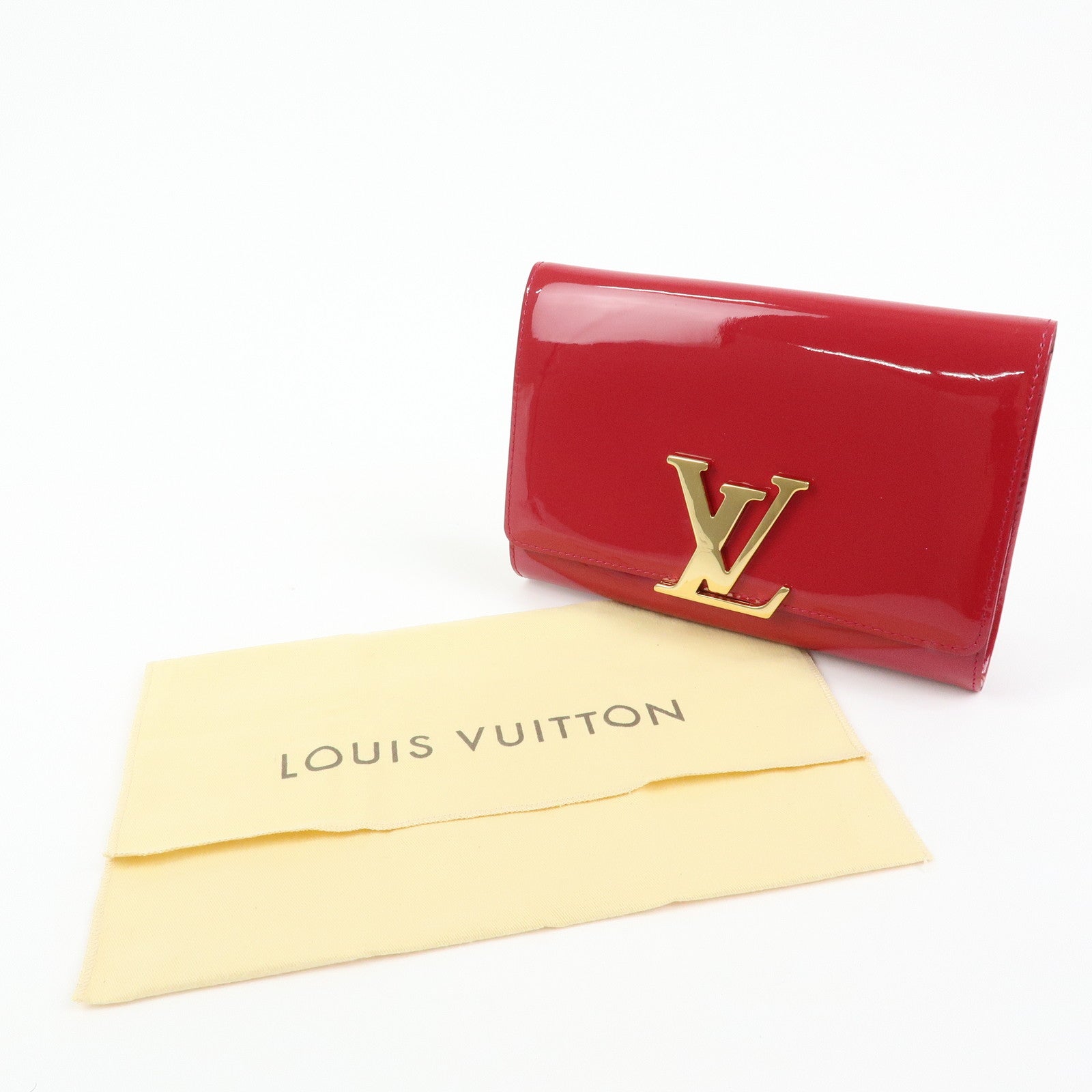 Louis Vuitton Vernis Pochette Louise GM Clutch Bag Rose Indien M61317