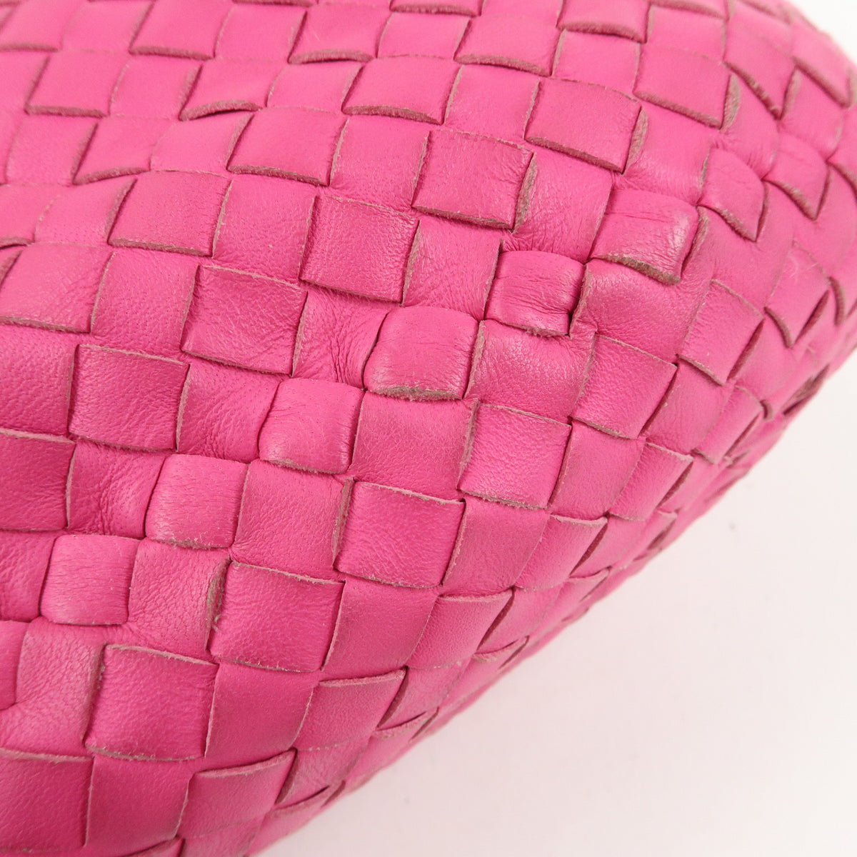 BOTTEGA VENETA Intrecciato Leather Bucket Shoulder Bag Pink