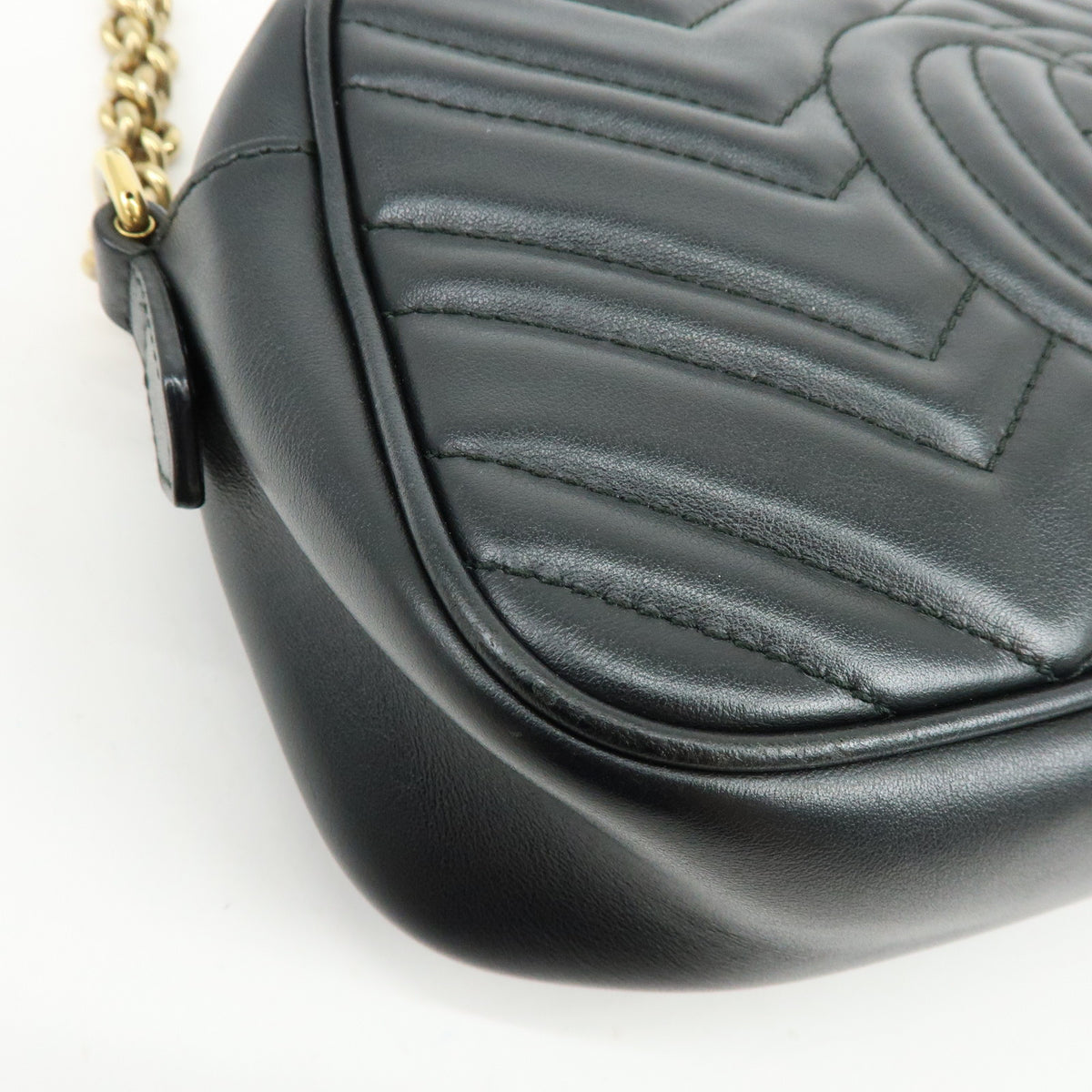 GUCCI GG Marmont Leather Shoulder Bag Crossbody Bag Black 447632