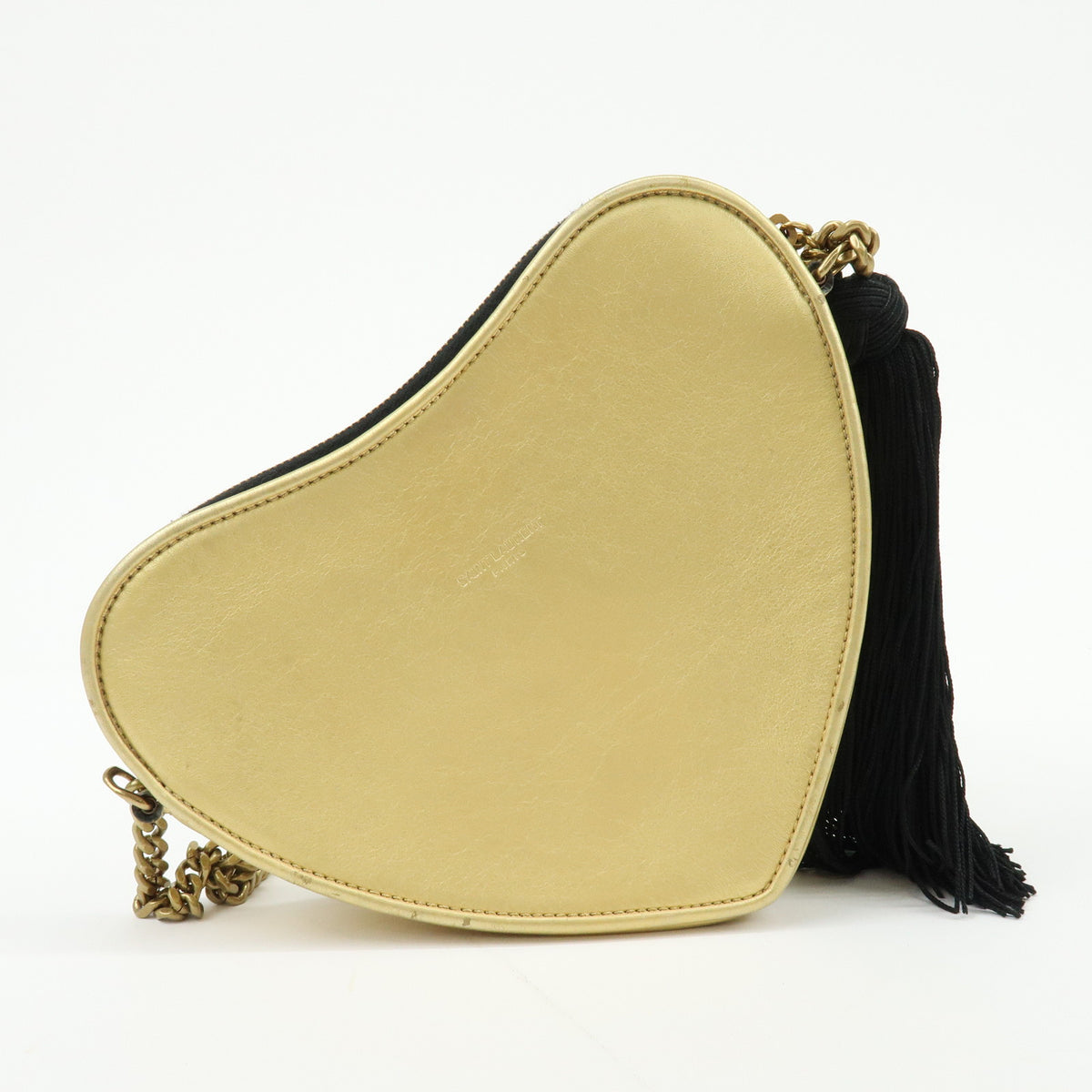 SAINT LAURENT PARIS Cassandra Leather Shoulder Bag Tassel Gold 540694