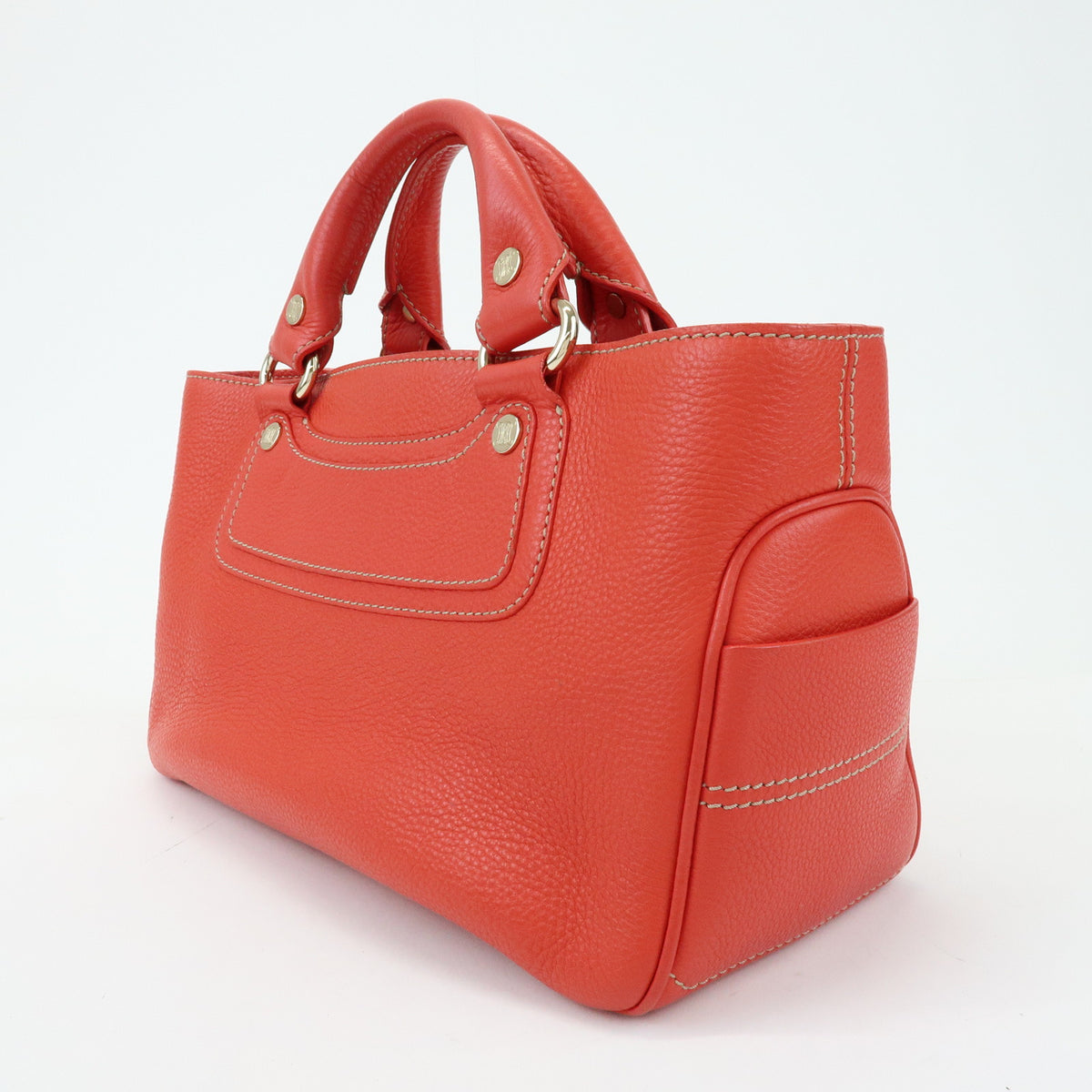 CELINE Boogie Bag Leather Hand Bag Tote Bag Red