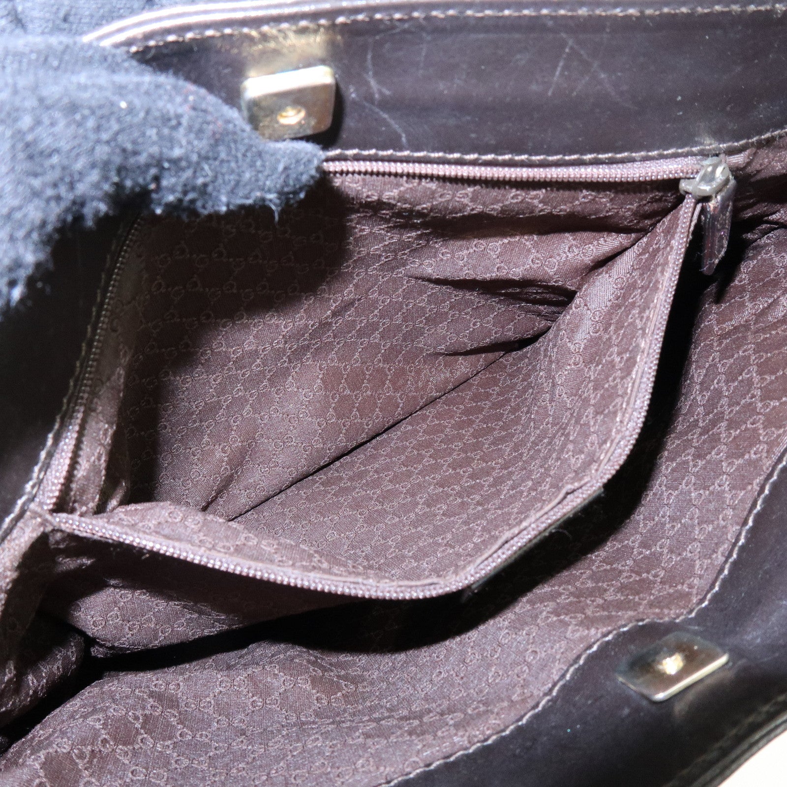 GUCCI Sherry Canvas Leather Shoulder Bag Beige Brown 001・4231