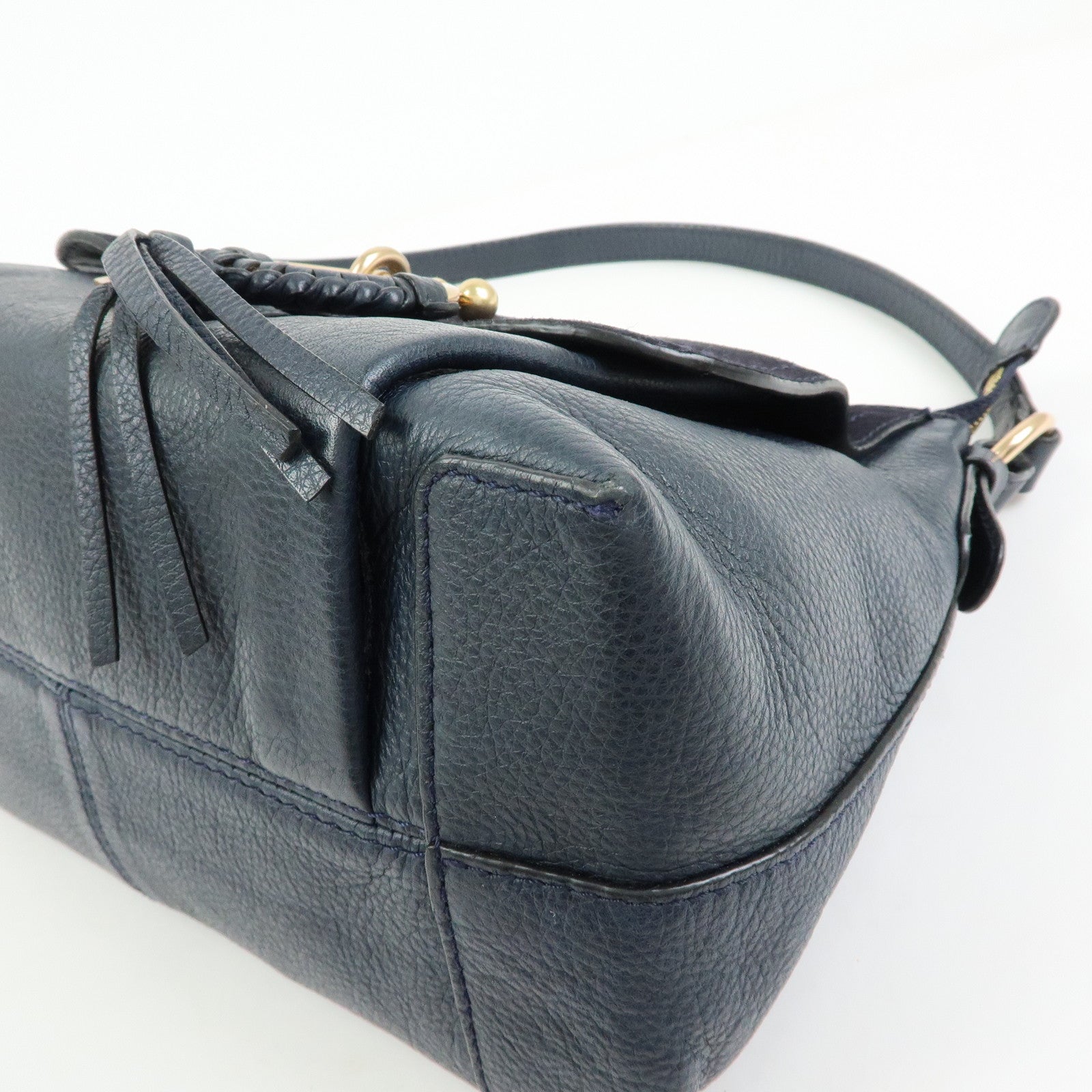 Chloe See by Chloe Joan Leather Suede 2Way Shoulder Bag Dark Navy