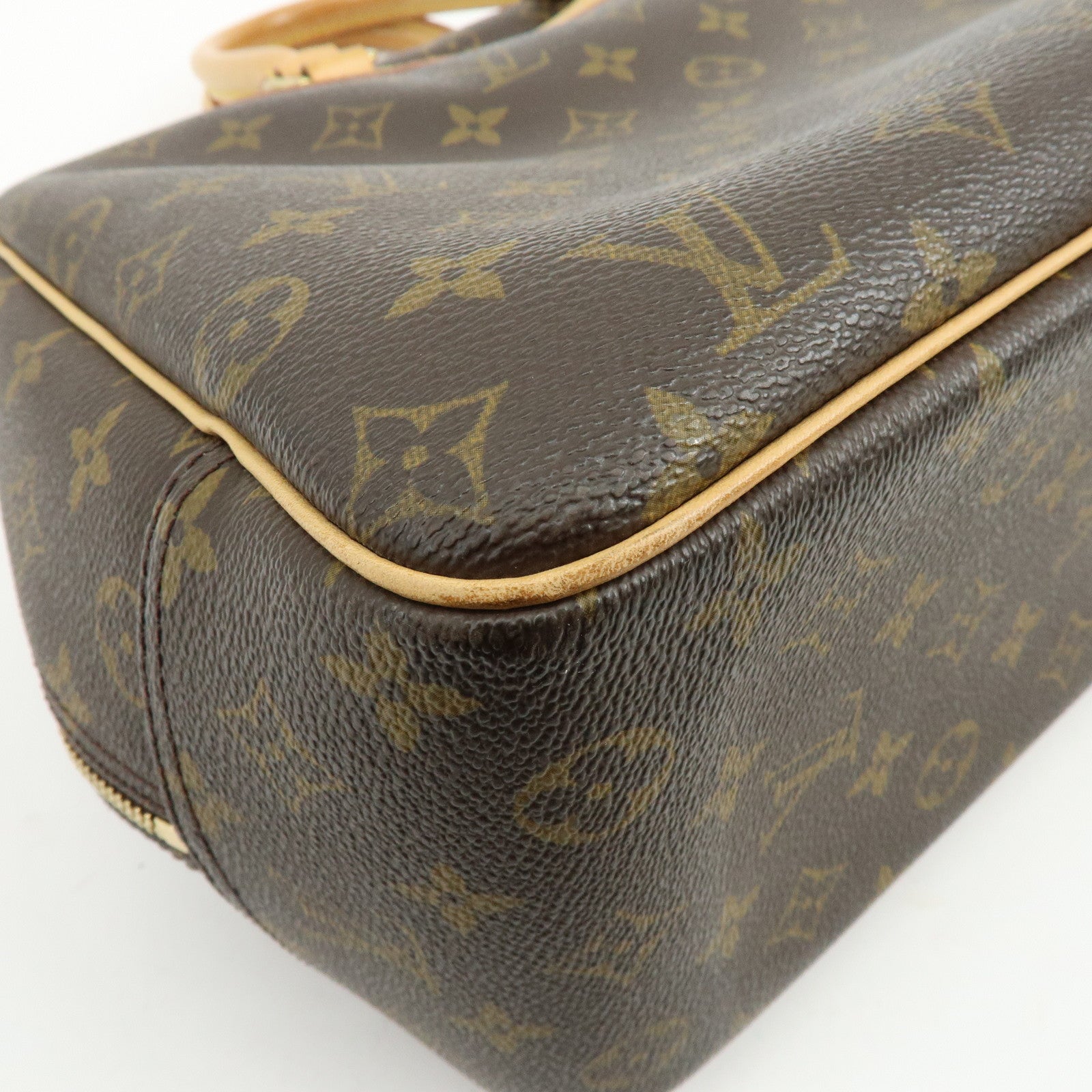 Louis Vuitton Monogram Deauville Canvas Hand Bag Brown M47270