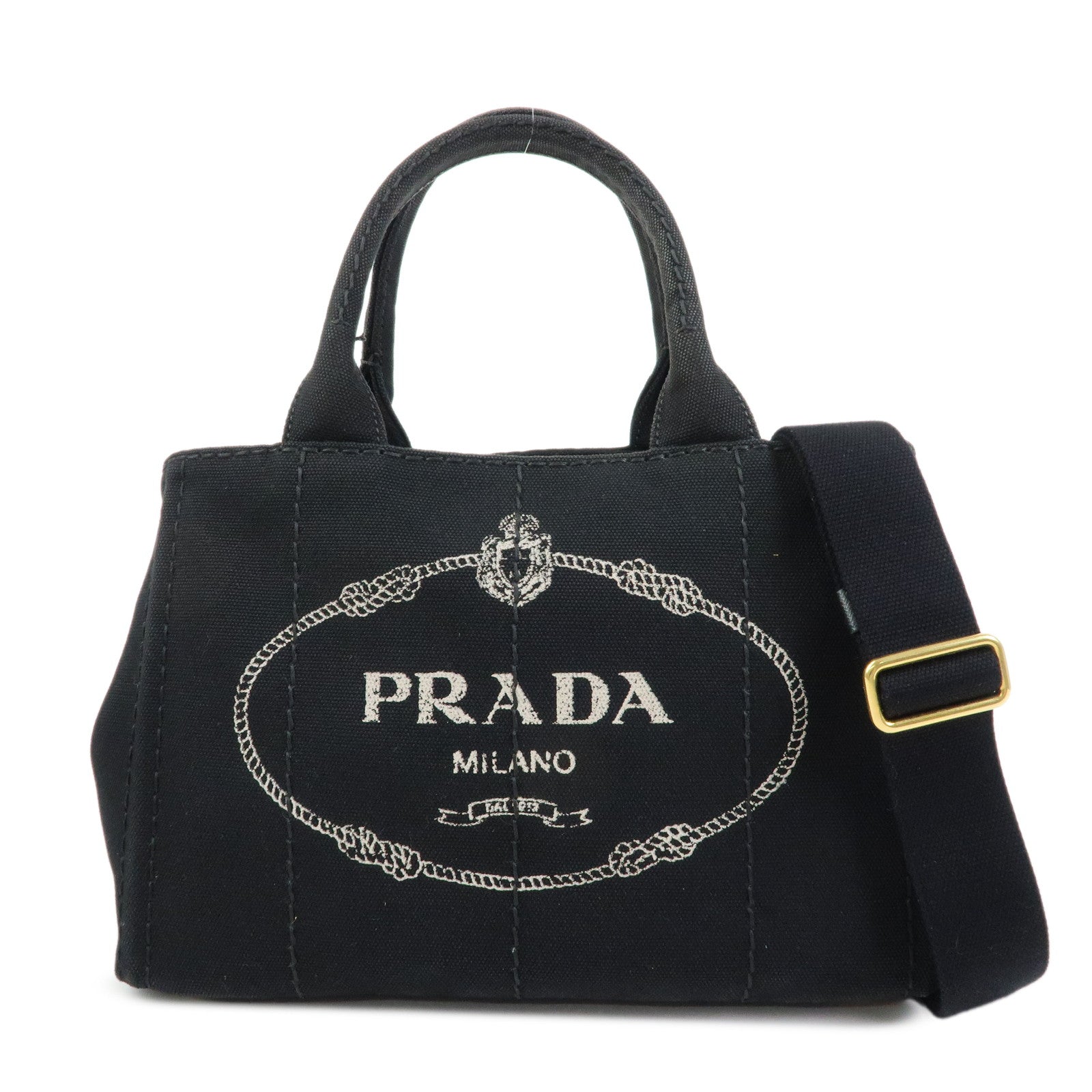 PRADA Triangle Log Canapa Mini Canvas 2Way Bag Hand Bag 1BG439