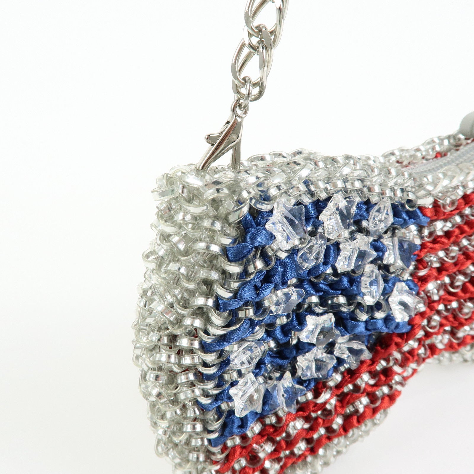ANTEPRIMA Wire Bag PVC Satin 2Way Hand Shoulder Bag USA Flag