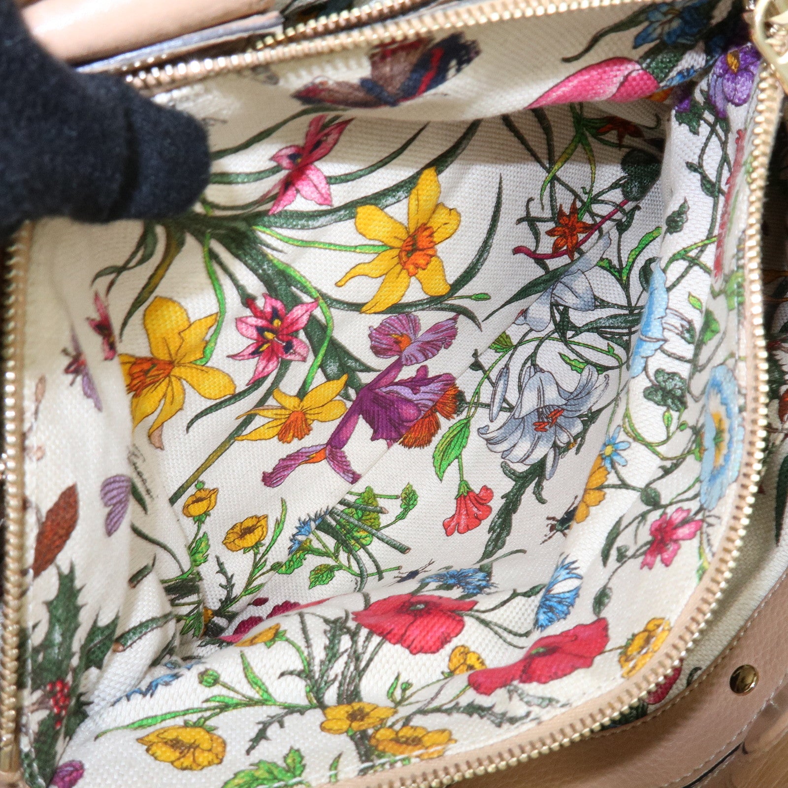 GUCCI Bamboo Shopper Medium 2Way Bag Shoulder Bag Pink Beige 323660
