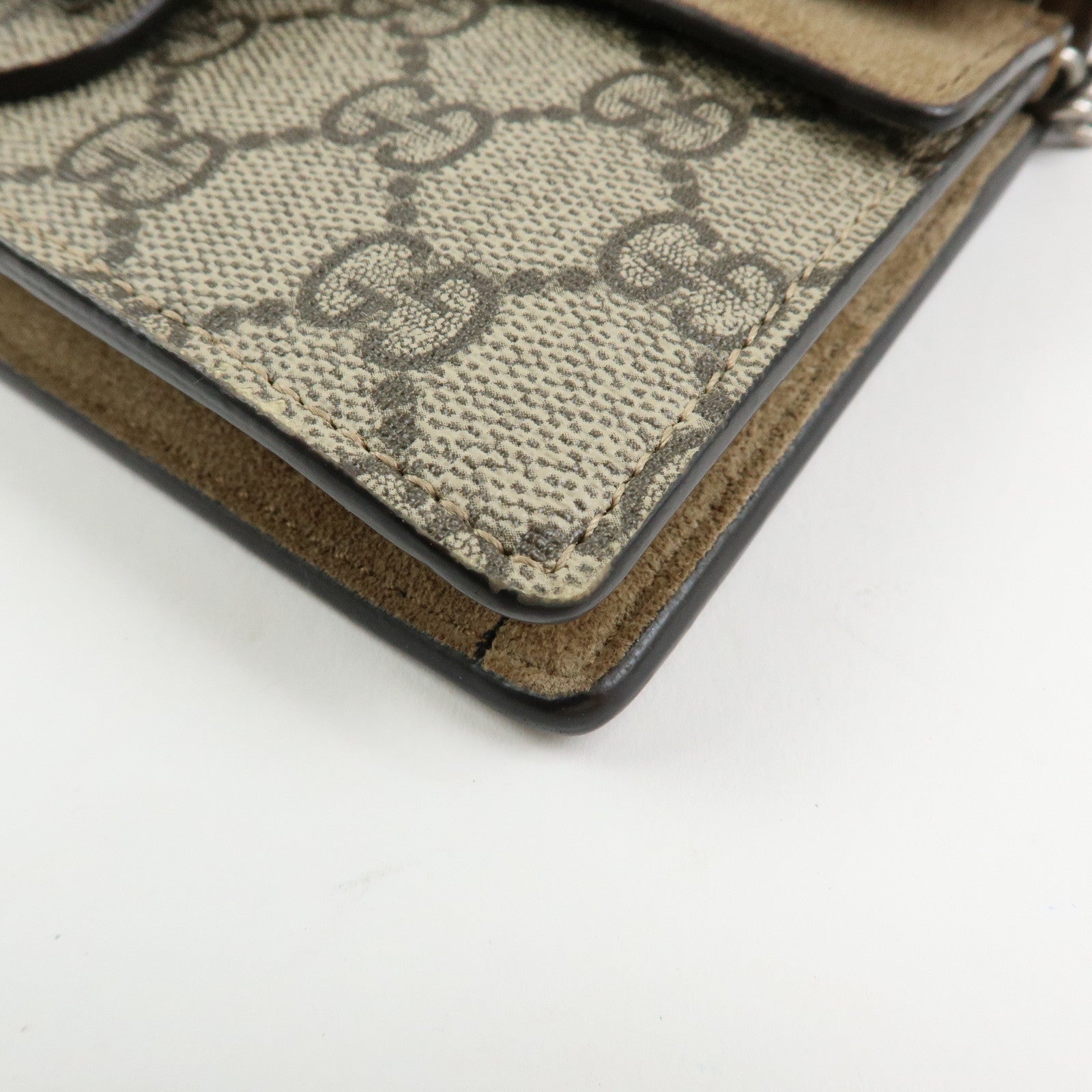 GUCCI Dionysus Super Mini Bag Leather Chain Shoulder Bag Beige 476432