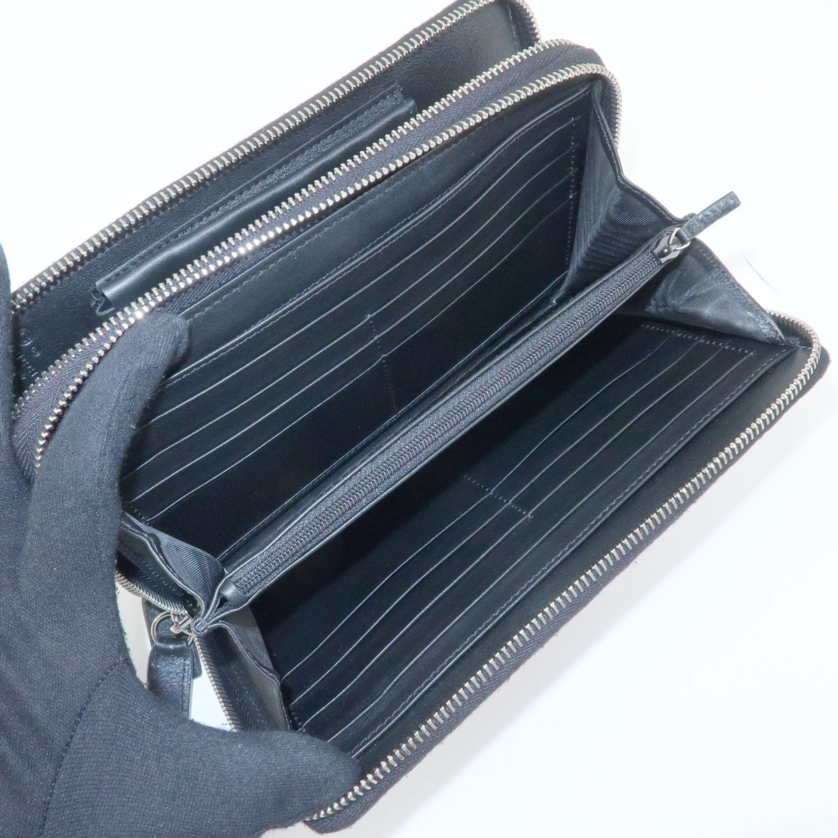 GUCCI Microguccissima Travel Document Case Organizer Black 449246