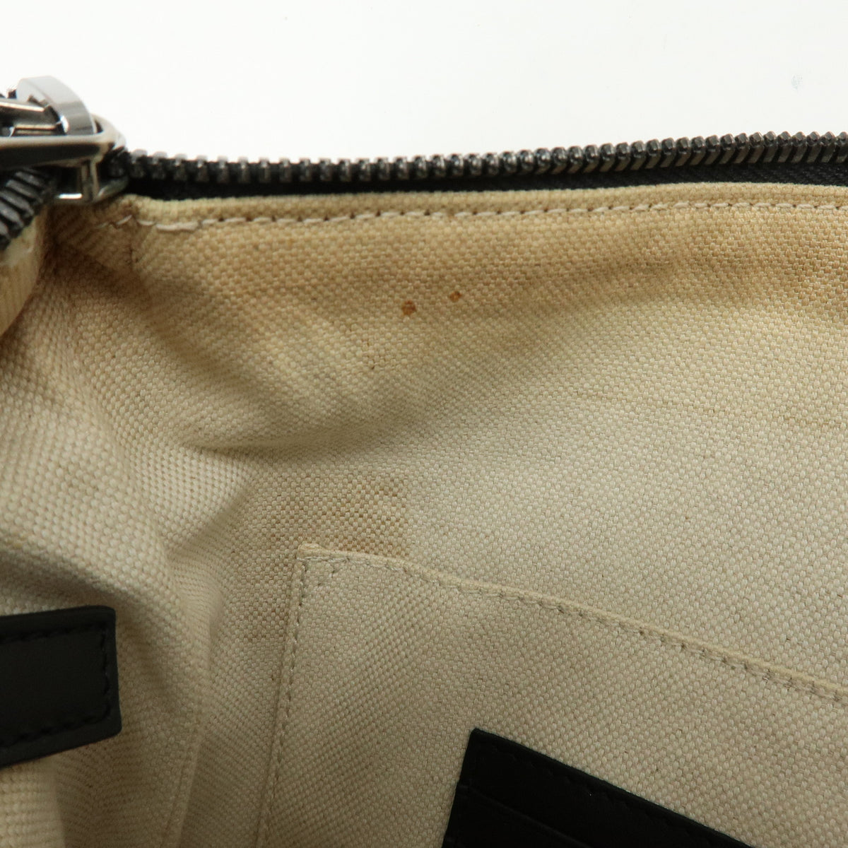 GUCCI Canvas Leather Clutch Bag Leopard Grey Black 353478