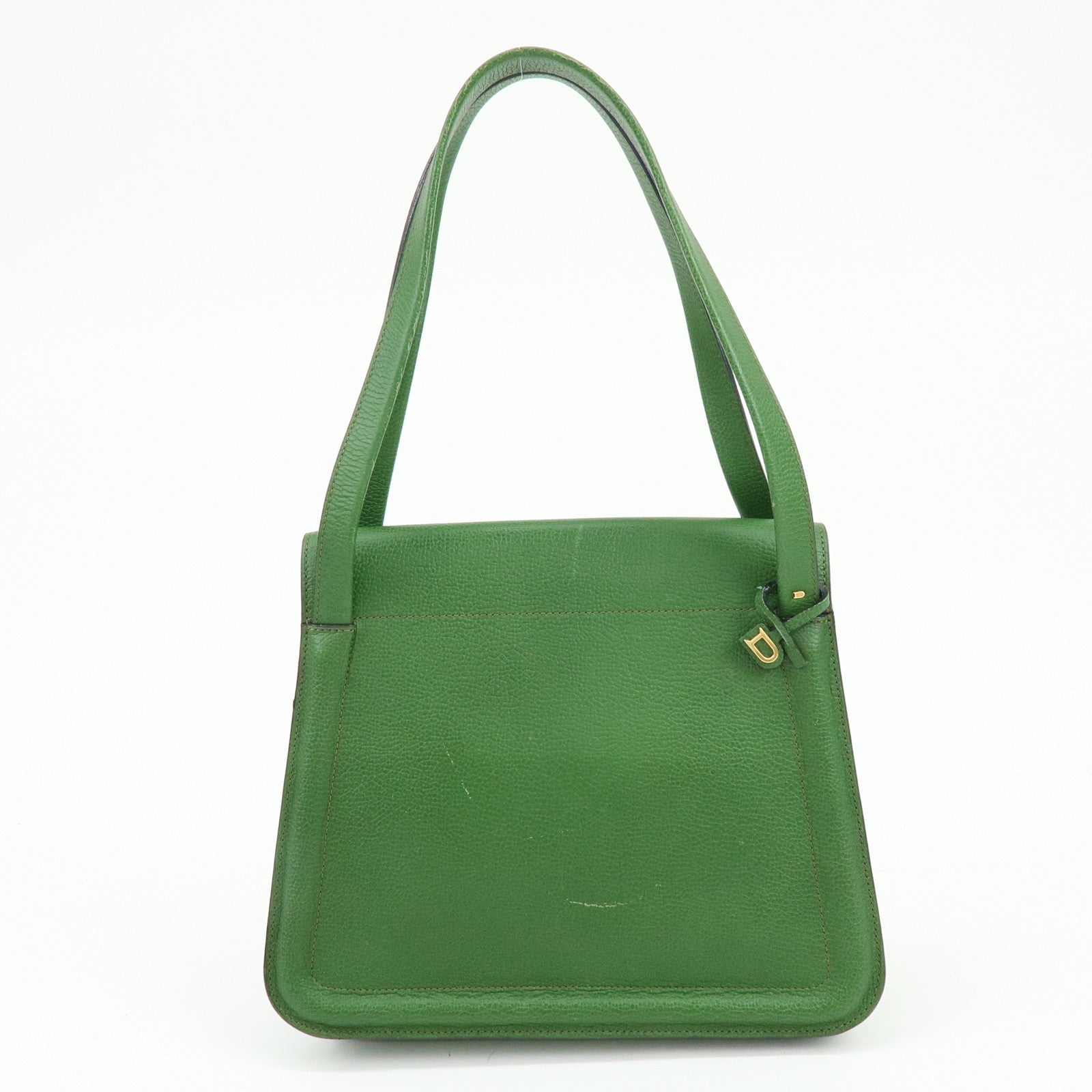 DELVAUX Louise Leather Shoulder Bag Hand Bag Green