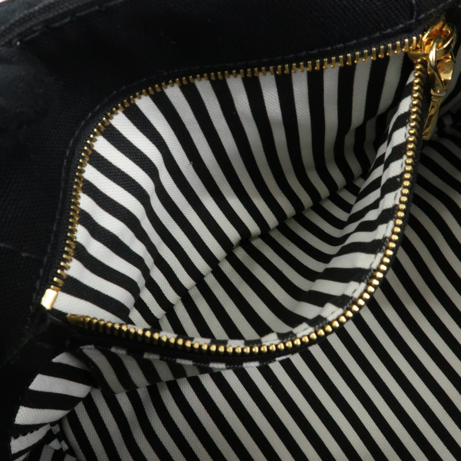 PRADA Triangle Logo Canapa Mini Canvas 2Way Hand Bag Black White 1BG439