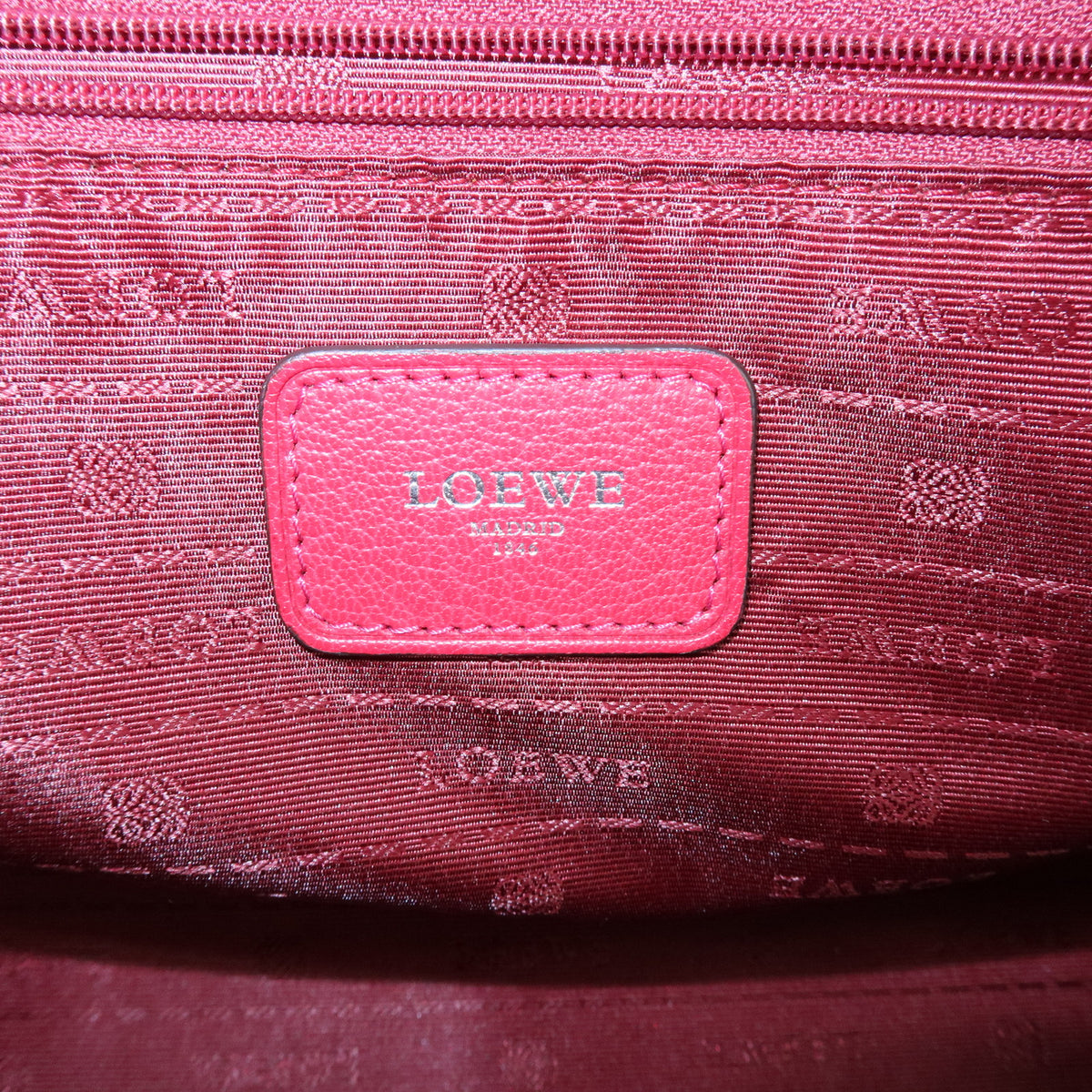 LOEWE Anagram Amazona 36 Hand Bag Boston Bag Wine Red