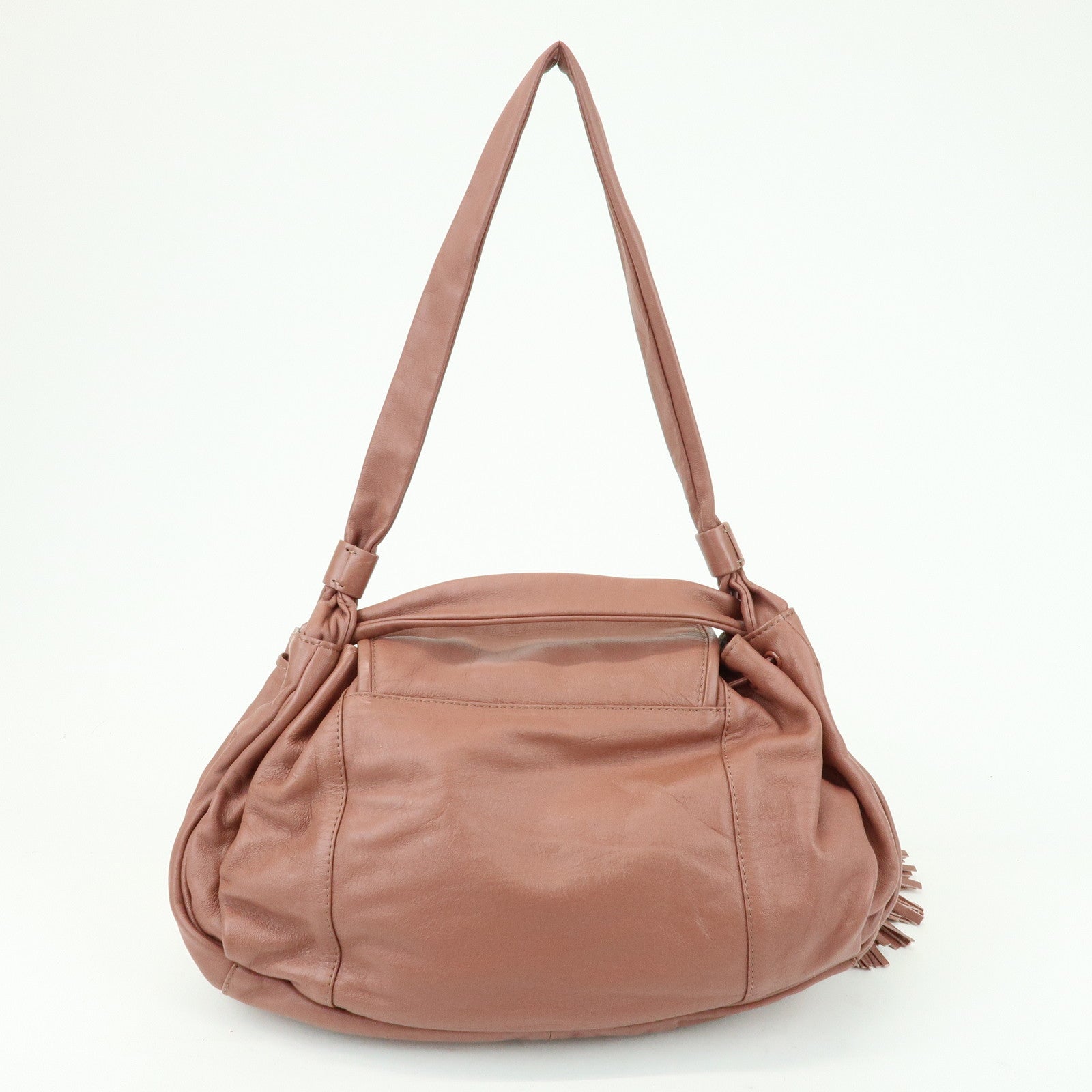 Chloe See by Chloe Leather Shoulder Bag Hand Bag Tassel Charm Pink