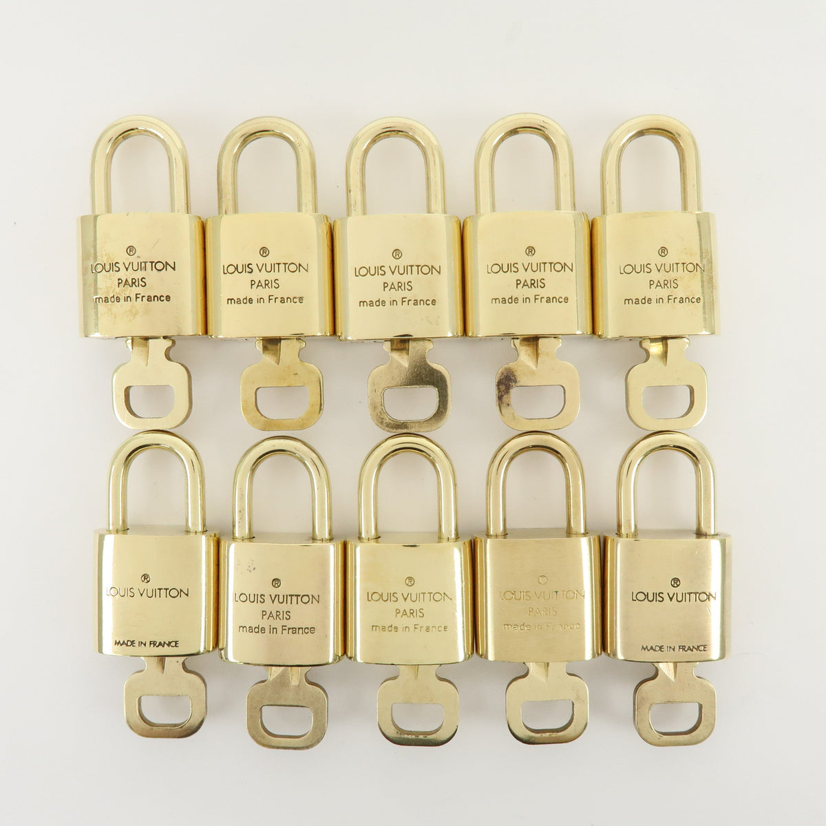Louis Vuitton Lot of 10 Lock & Key Cadena Key Lock Gold