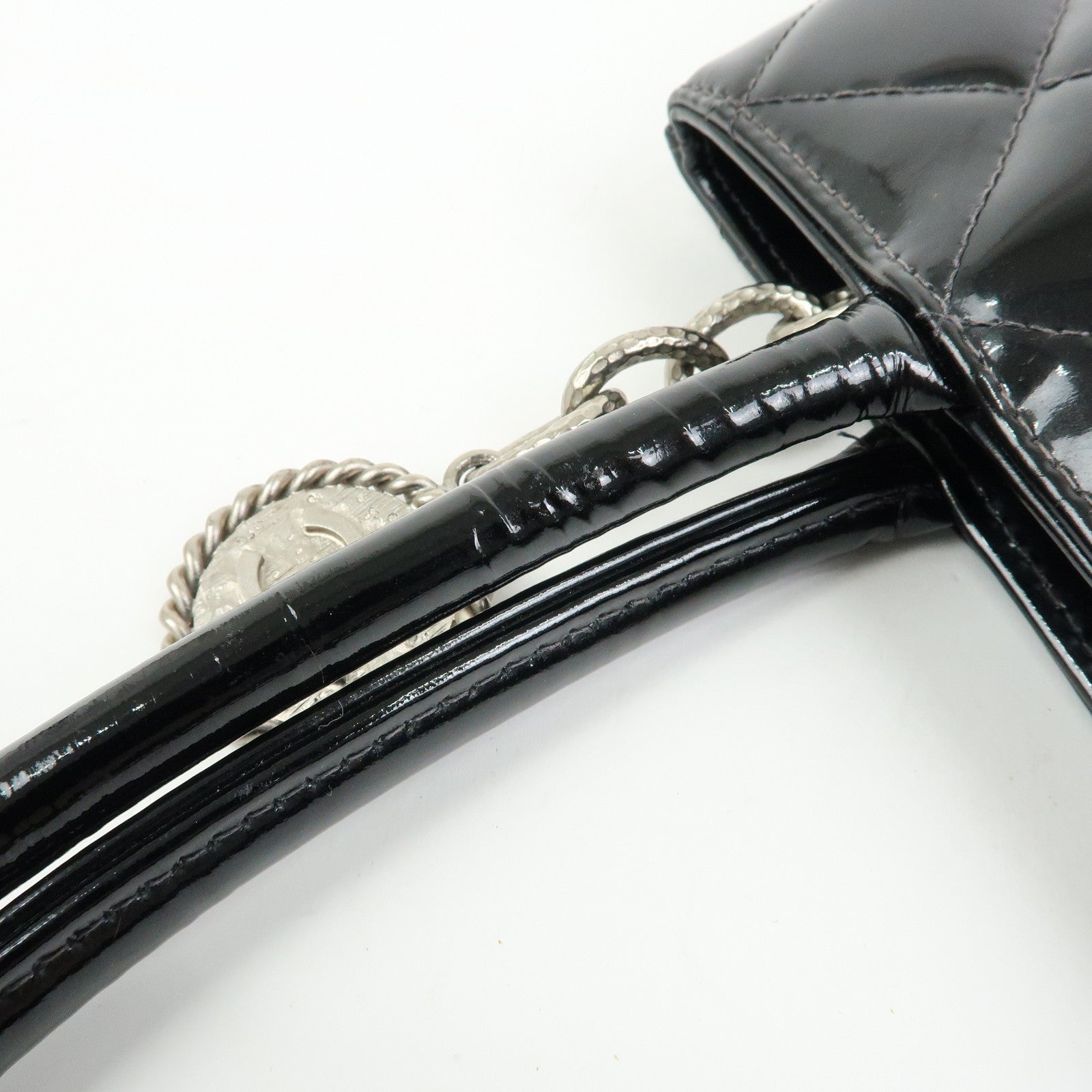 CHANEL Matelasse COCO Mark Medallion Tote Bag Hand Bag Black A01804