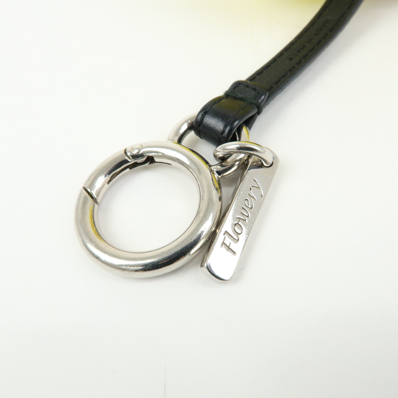 FENDI Monster Fur Leather Bag Charm Key Chain Yellow Black