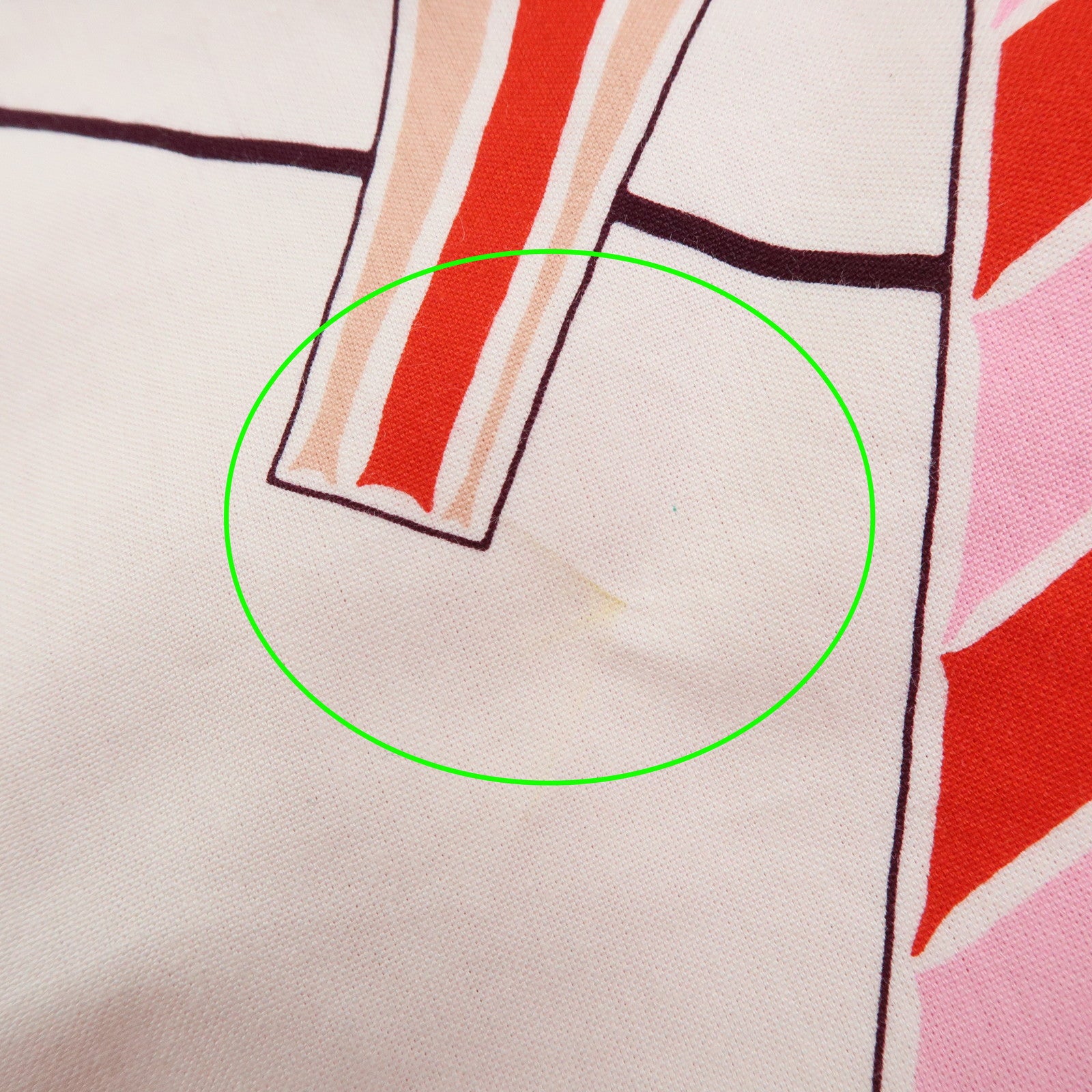 HERMES Cabas Drapeaux Au Vent Cotton Beach Bag Tote Bag Pink Red White