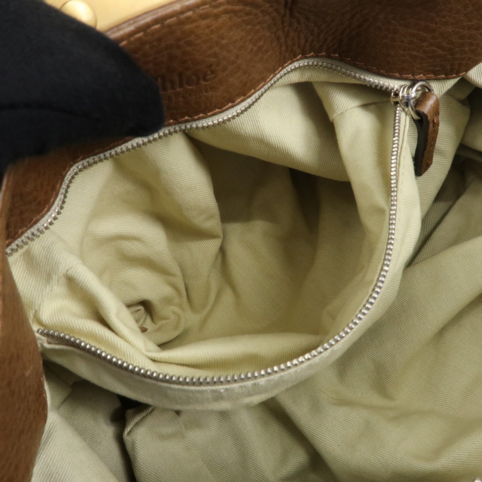 Chloe Paddington Leather Hand Bag Boston Bag Brown