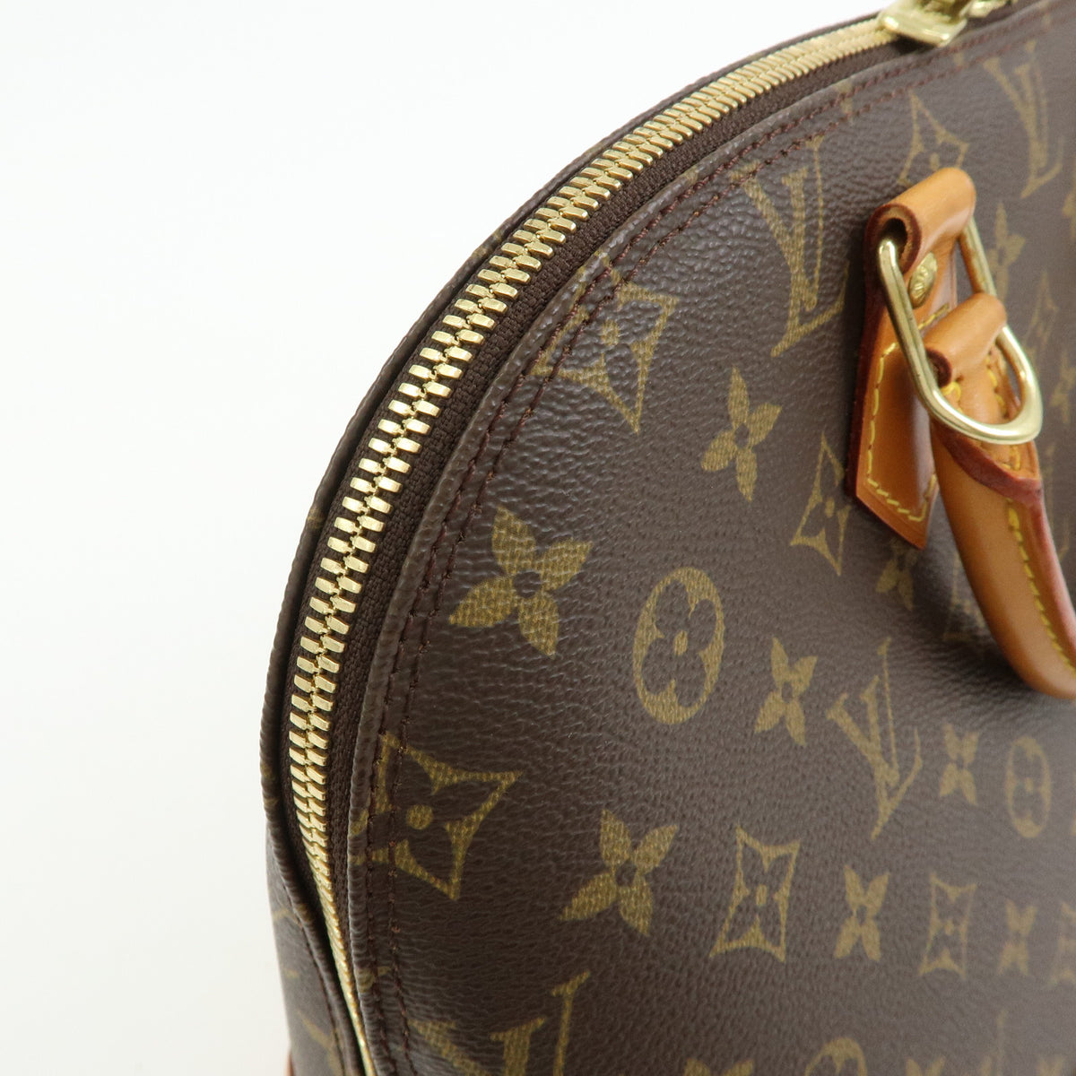 Louis Vuitton Monogram Alma PM Canvas Leather Hand Bag Brown M51130