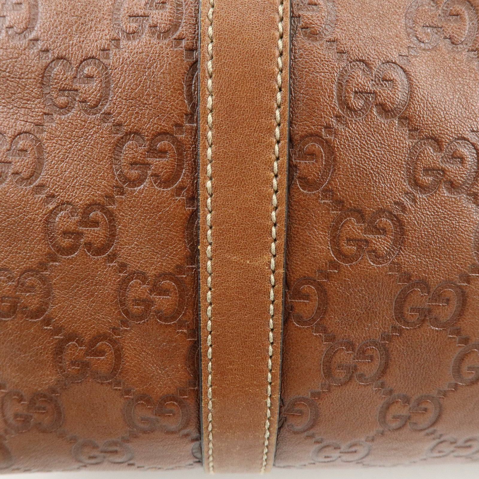 GUCCI Guccissima Leather Boston Bag Hand Bag Brown 193603