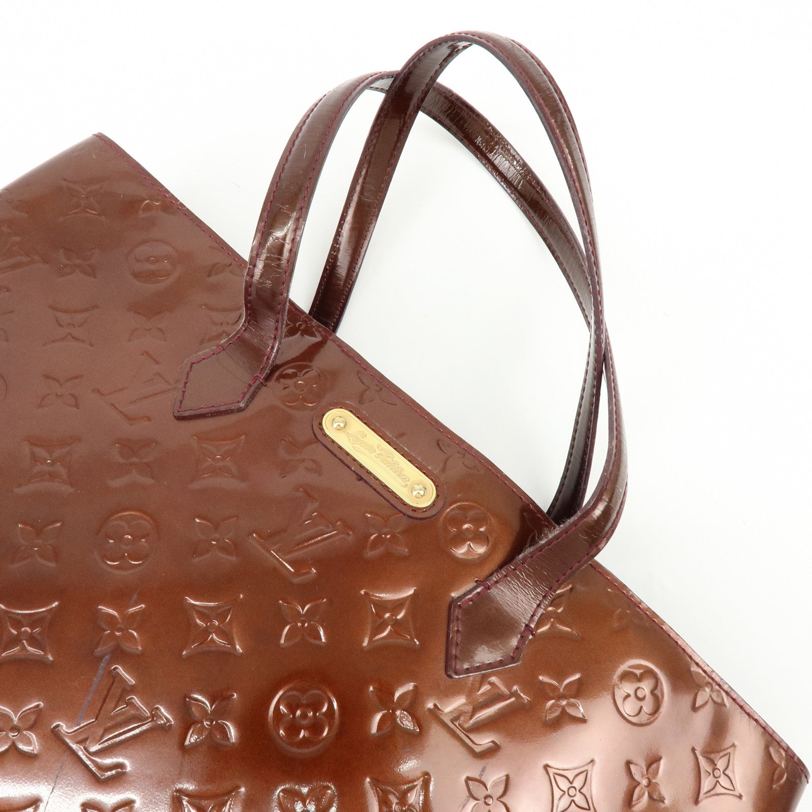 Louis Vuitton Monogram Vernis Wilshire MM Tote Bag Hand Bag M91646