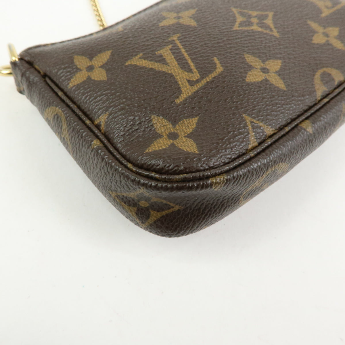 Louis Vuitton Monogram Mini Pochette Accessoires Hand Bag Brown M58009