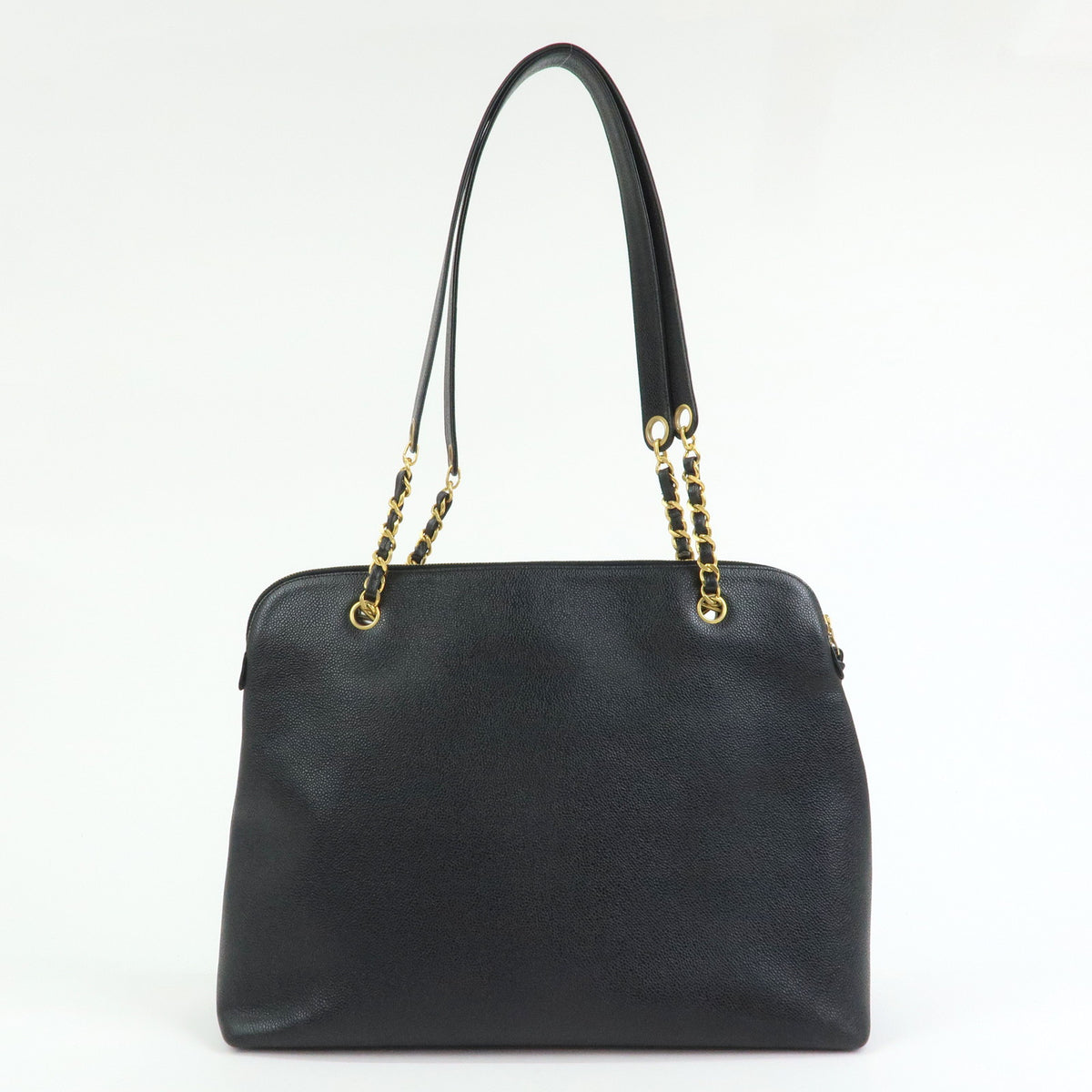 CHANEL COCO Mark Caviarskin Chain Shoulder Bag Tote Bag Black A03578