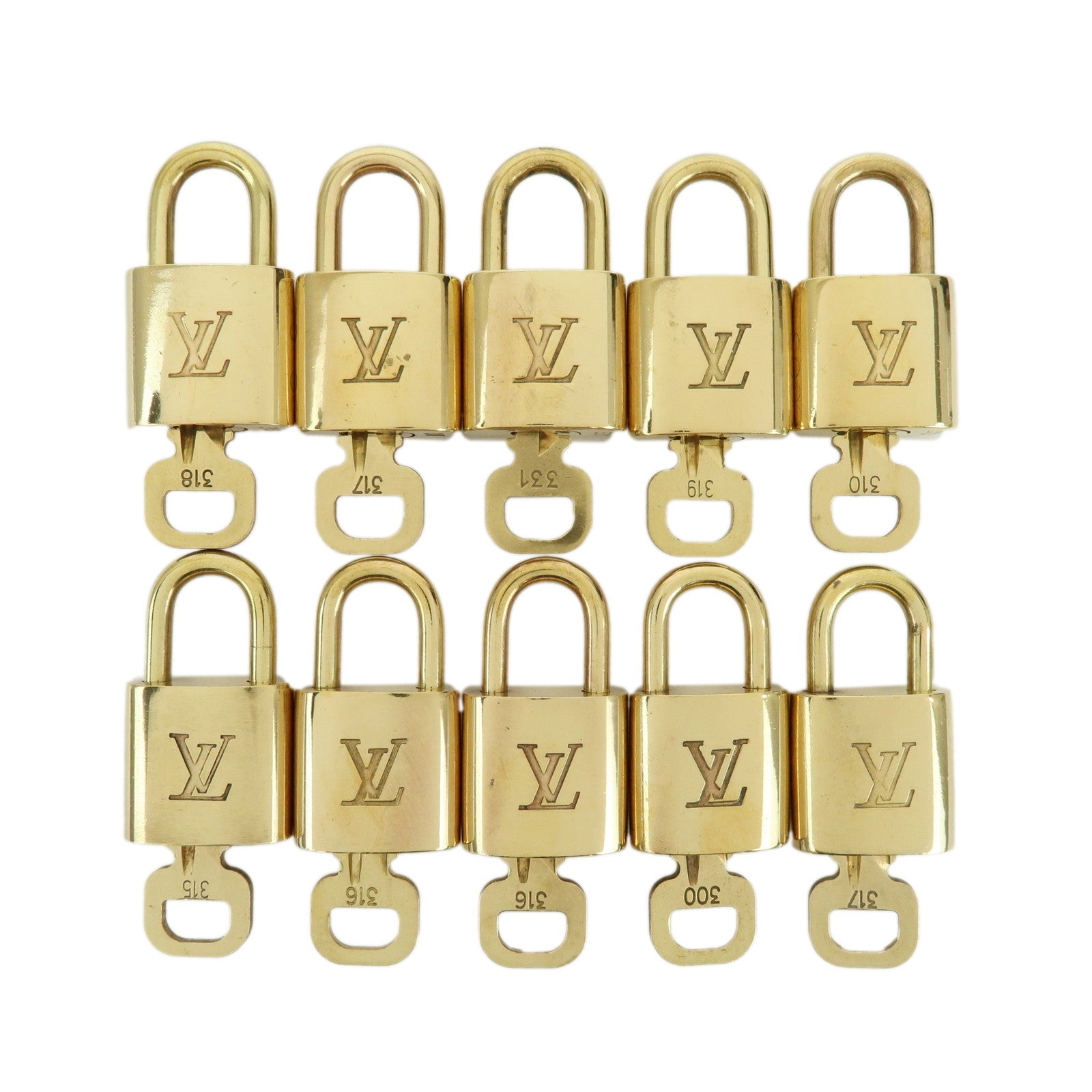 Louis Vuitton Set of 10 Lock & Key Cadena Key Lock
