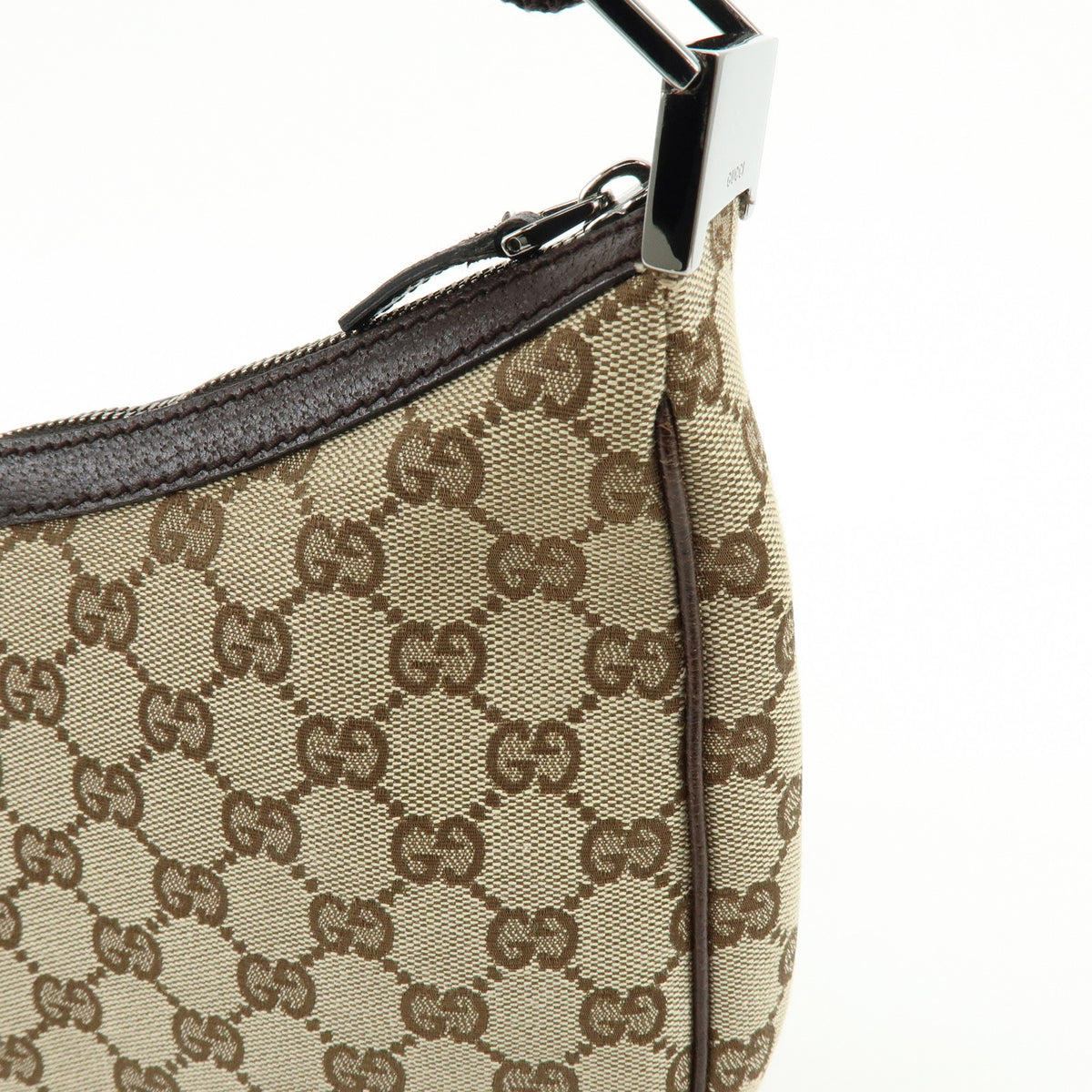 GUCCI GG Canvas Leather Shoulder Bag Hand Bag Brown Beige