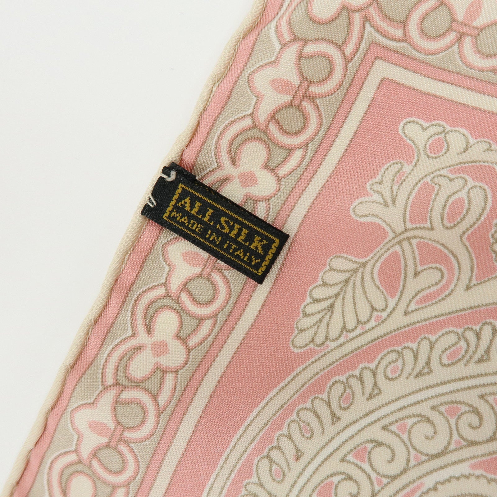 LOEWE Set of 2 Silk 100% Scarf VELAZQUEZ Paisley Pink Gold