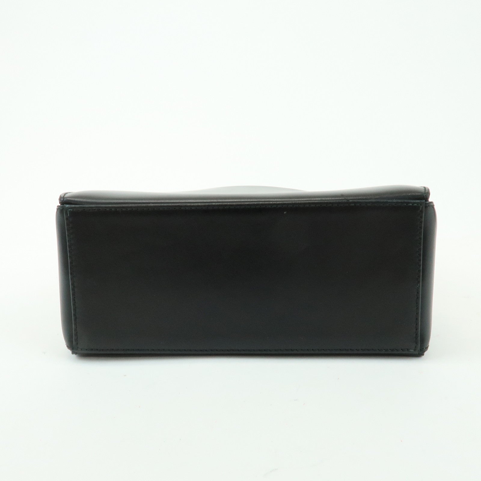Ferragamo Gancini Leather Shoulder Bag Hand Bag Black